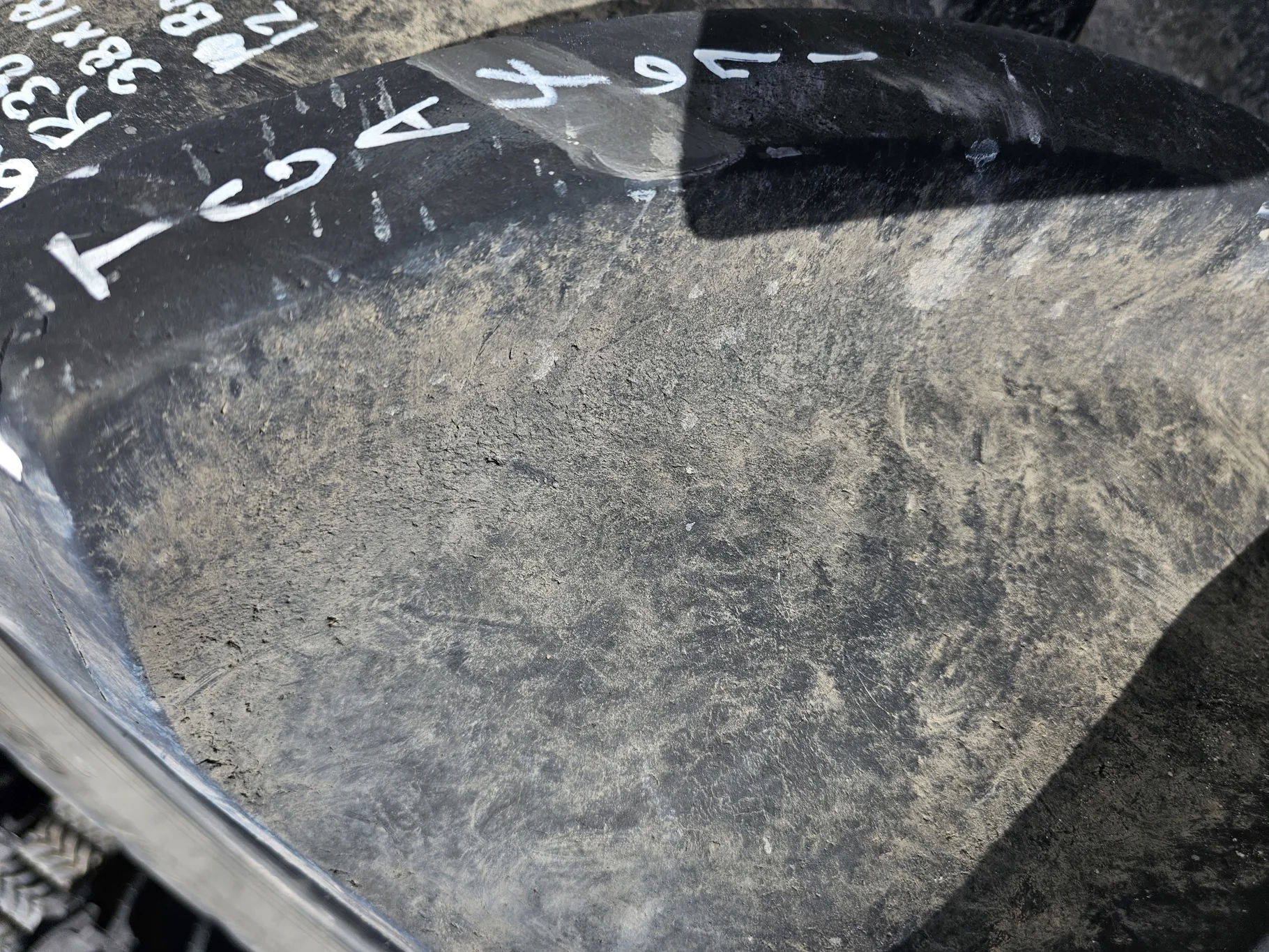Used 90% 650/65R38 Goodyear Optitrac R-1W (166D) TL (Stubble, Lug Cuts, Slight Weathering) - Good Co image 4