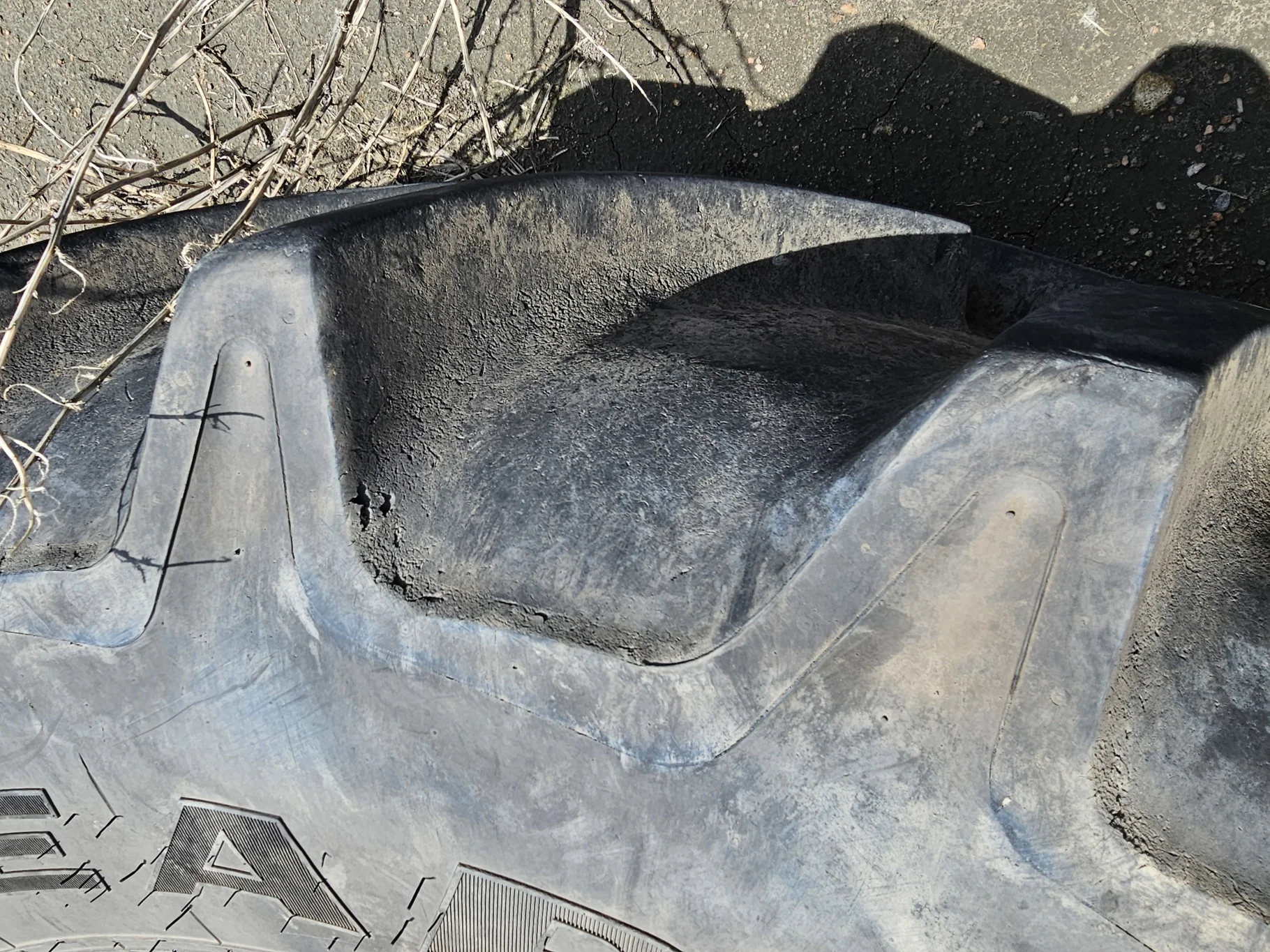 Used 90% 650/65R38 Goodyear Optitrac R-1W (166D) TL (Stubble, Lug Cuts, Slight Weathering) - Good Co image 6