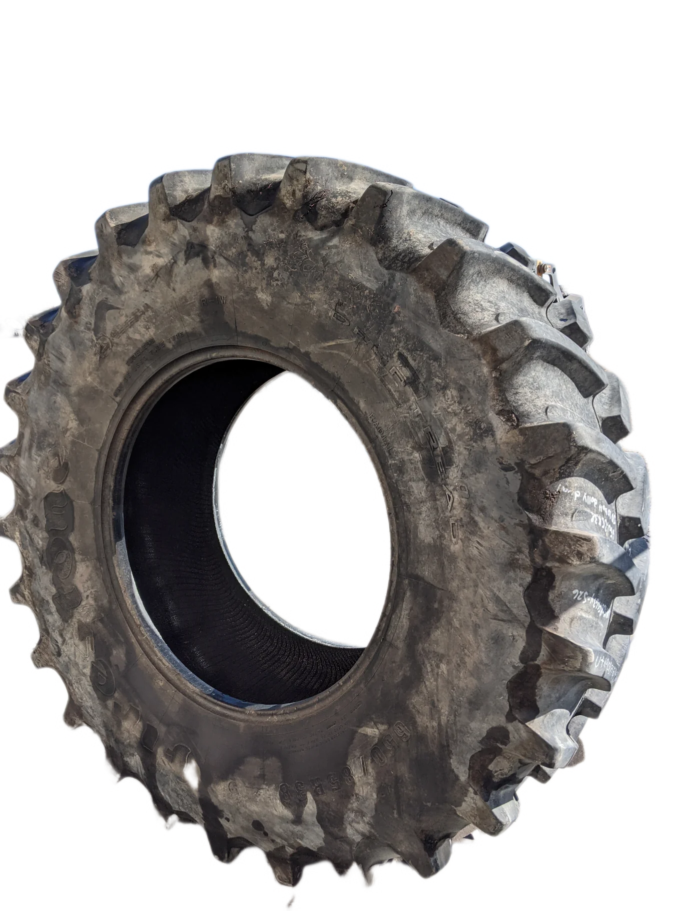 Used 90% 650/85R38 Firestone Deep Tread 23 R-1W (173A8) TL (stubble)