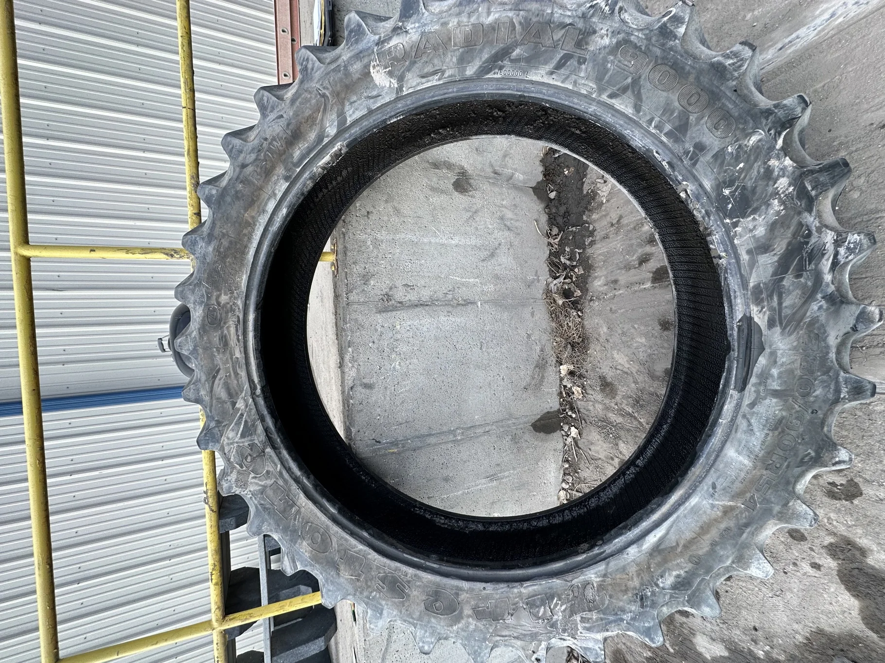 Used 65% 380/90R54 Firestone Radial 9000 R-1W (152B) TL (Lug Cuts, Weathering, Sidewall) - Poor Cond image 2