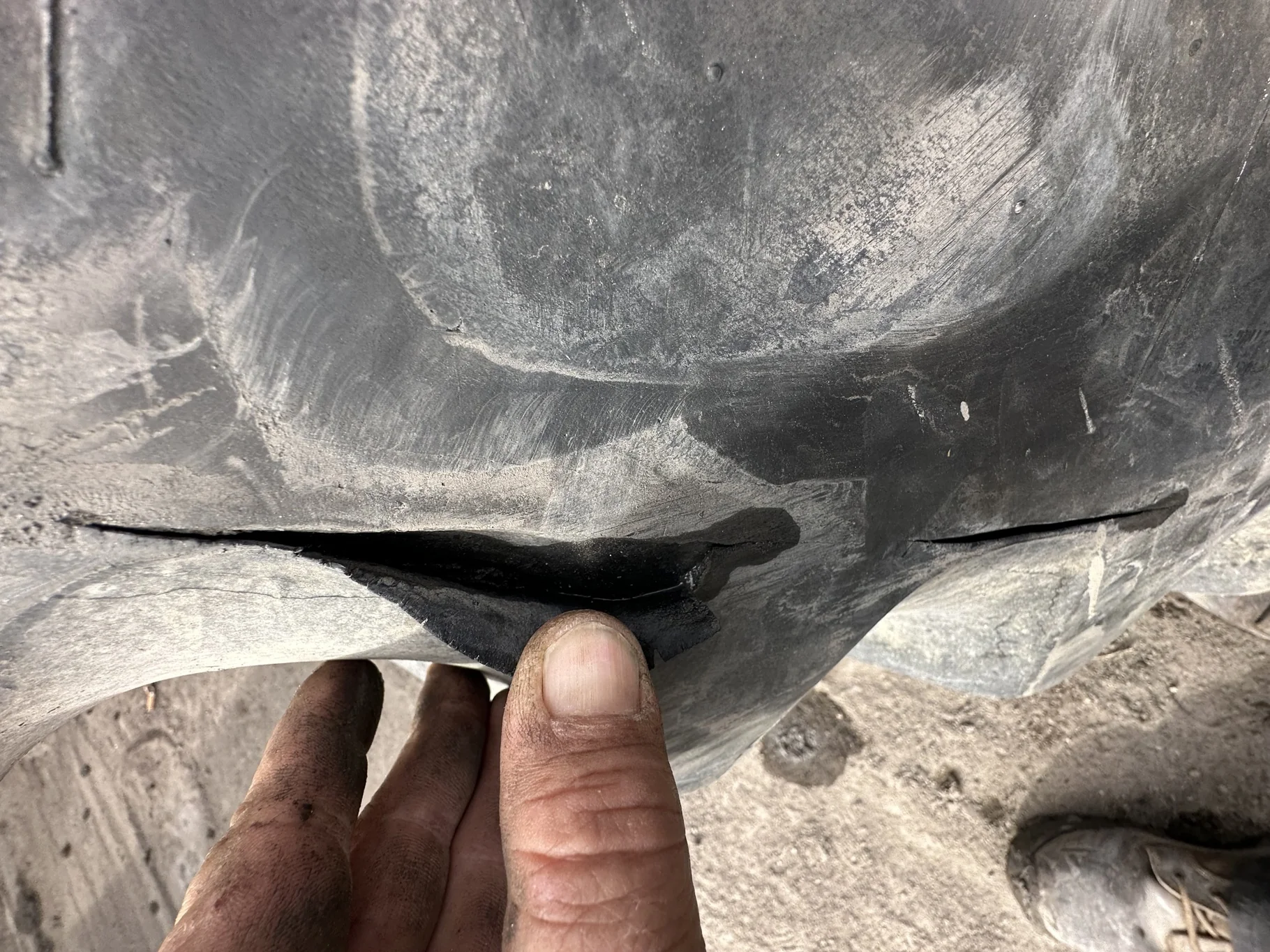 Used 65% 380/90R54 Firestone Radial 9000 R-1W (152B) TL (Lug Cuts, Weathering, Sidewall) - Poor Cond image 7