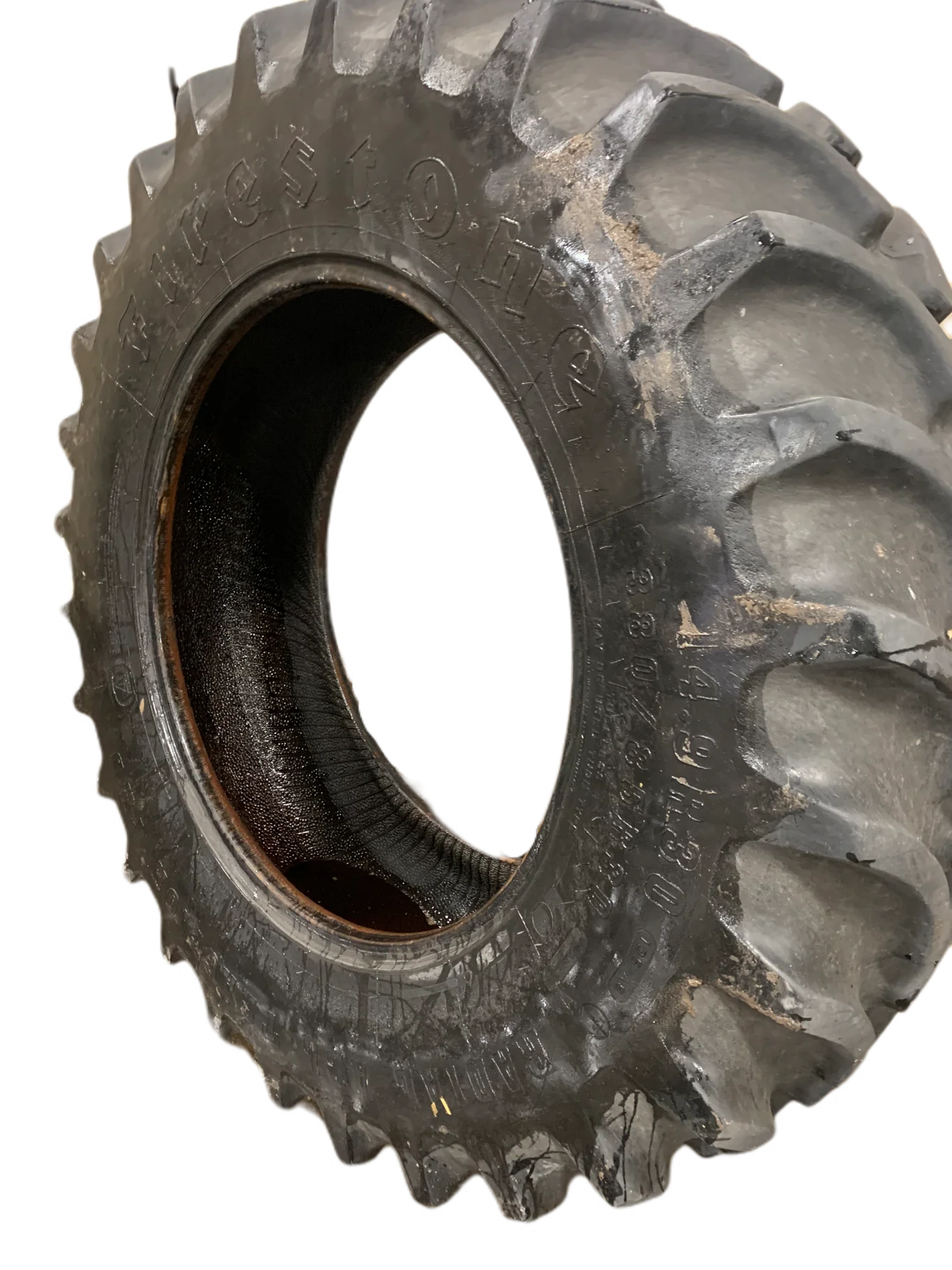Used 85% 380/85R30 (14.9R30) Firestone Radial All Traction FWD R-1 135B TL - Good Condition, Light S