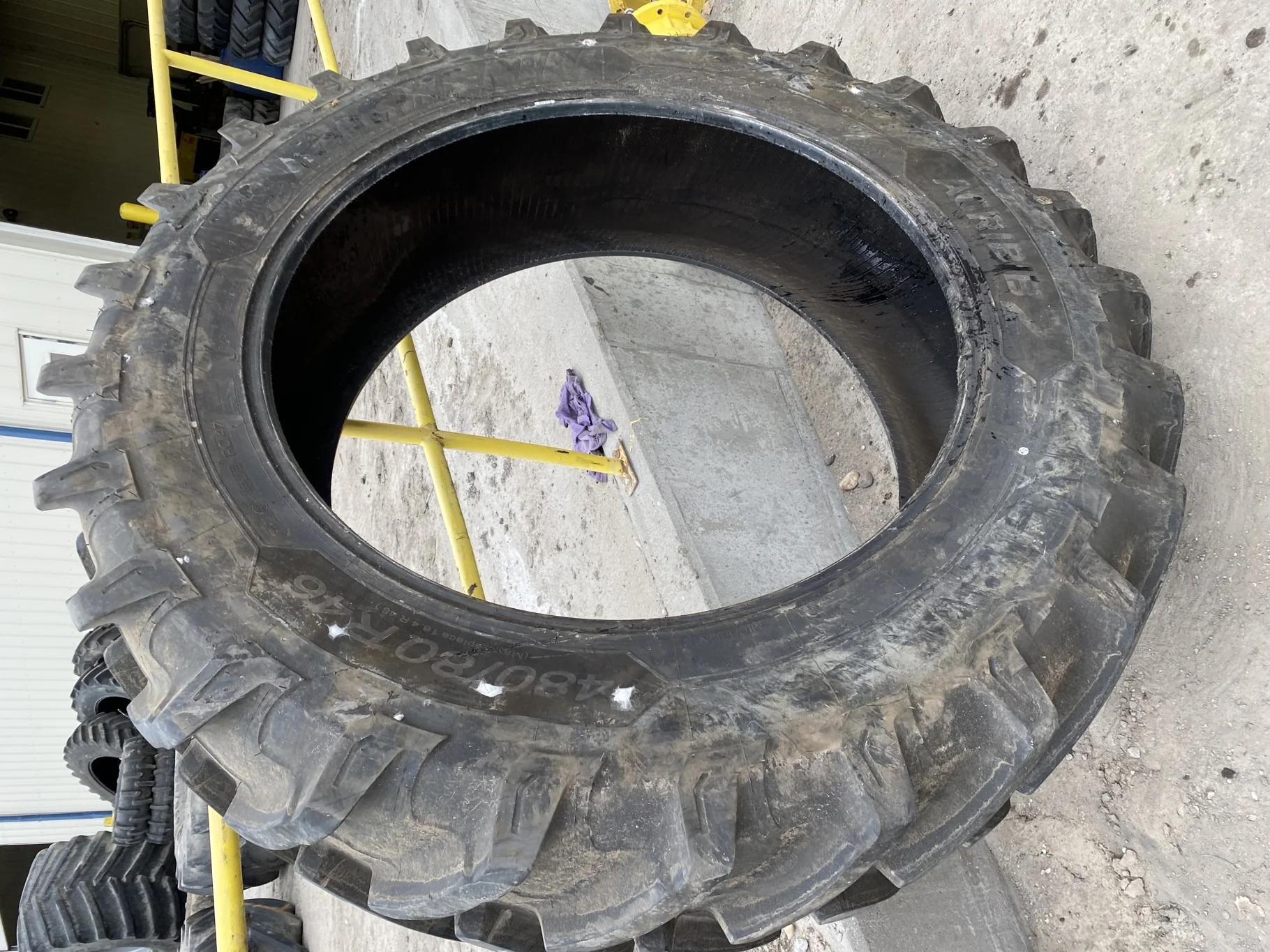 Used 90% 480/80R46 Michelin AgriBib 2 R-1W 158A8/158B TL - Good Condition (Lug Stubble, Lug image 2