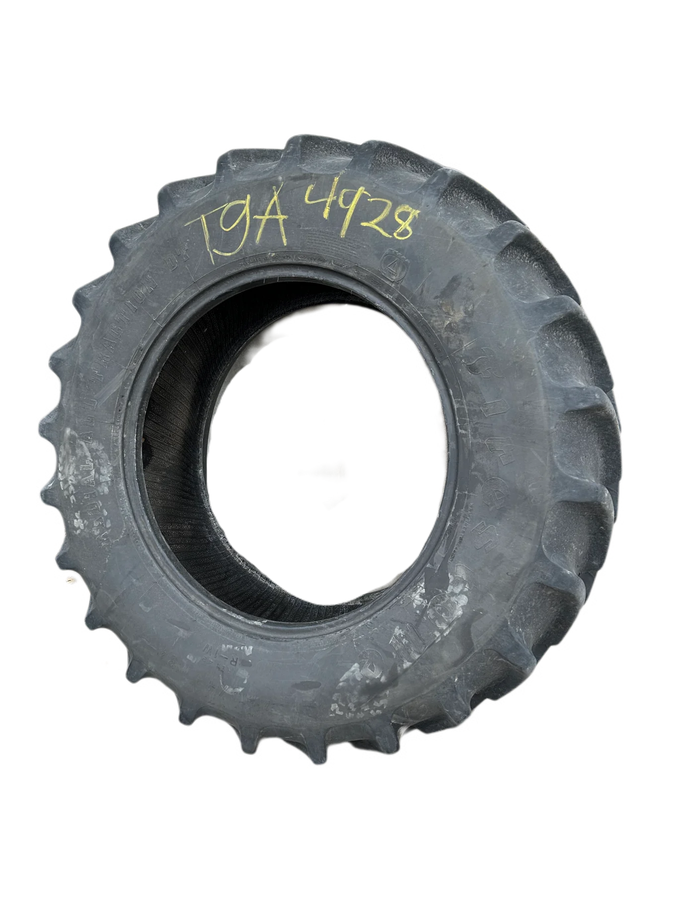 Used 80% 420/85R34 Firestone Radial All Traction DT R-1W (147B) TL (Bead Damage, Stubble, Lug Stub