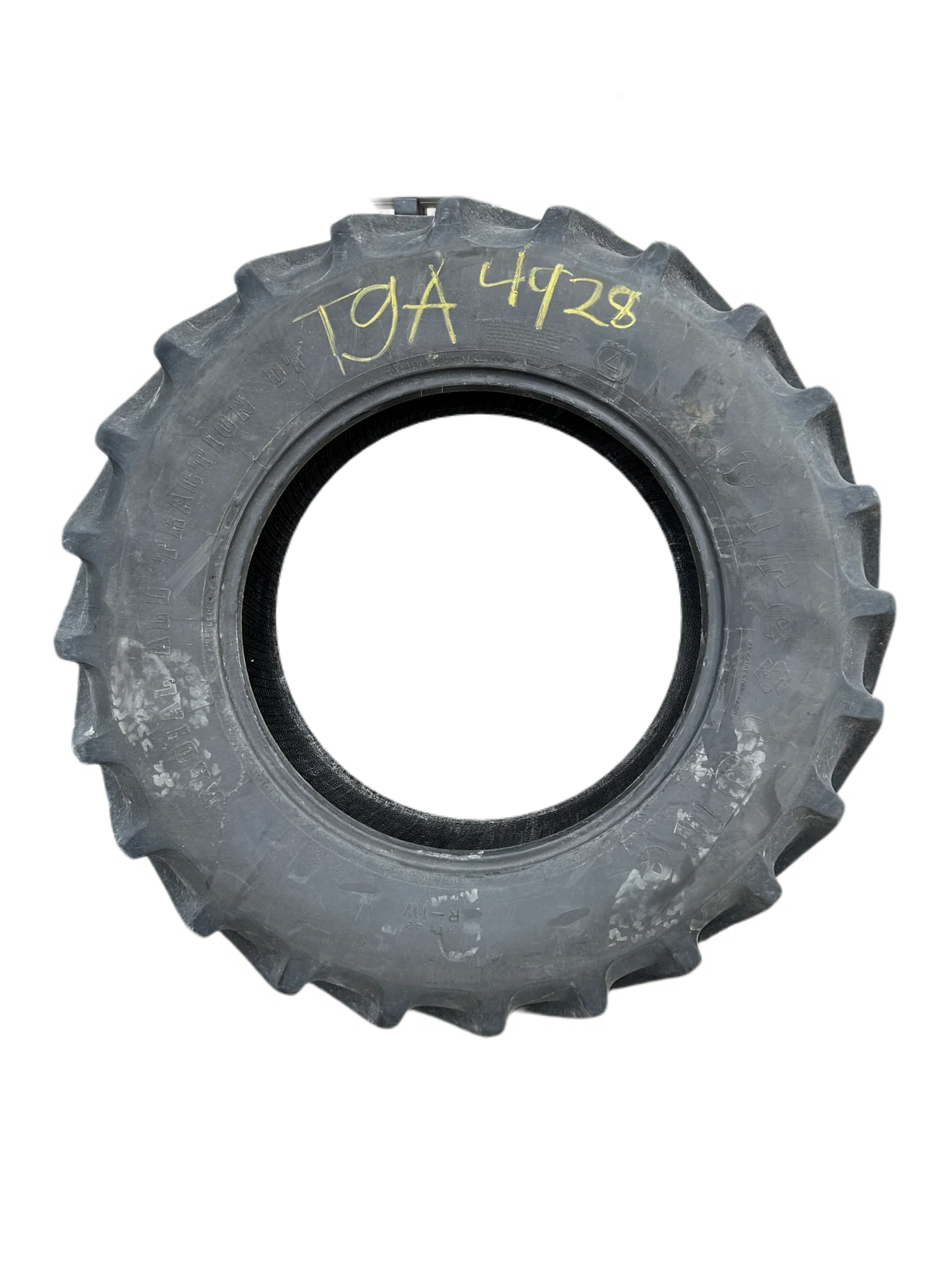 Used 80% 420/85R34 Firestone Radial All Traction DT R-1W (147B) TL (Bead Damage, Stubble, Lug Stub image 2