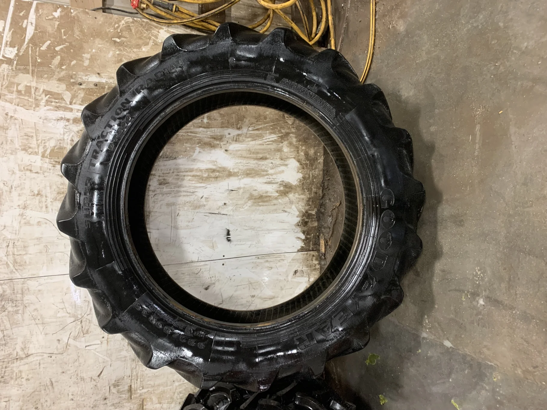 Used 30% 380/80R38 Goodyear Super Traction DT800 R-1W (142A8/B) - Fair Condition ( Lug Cuts, Stubble image 2
