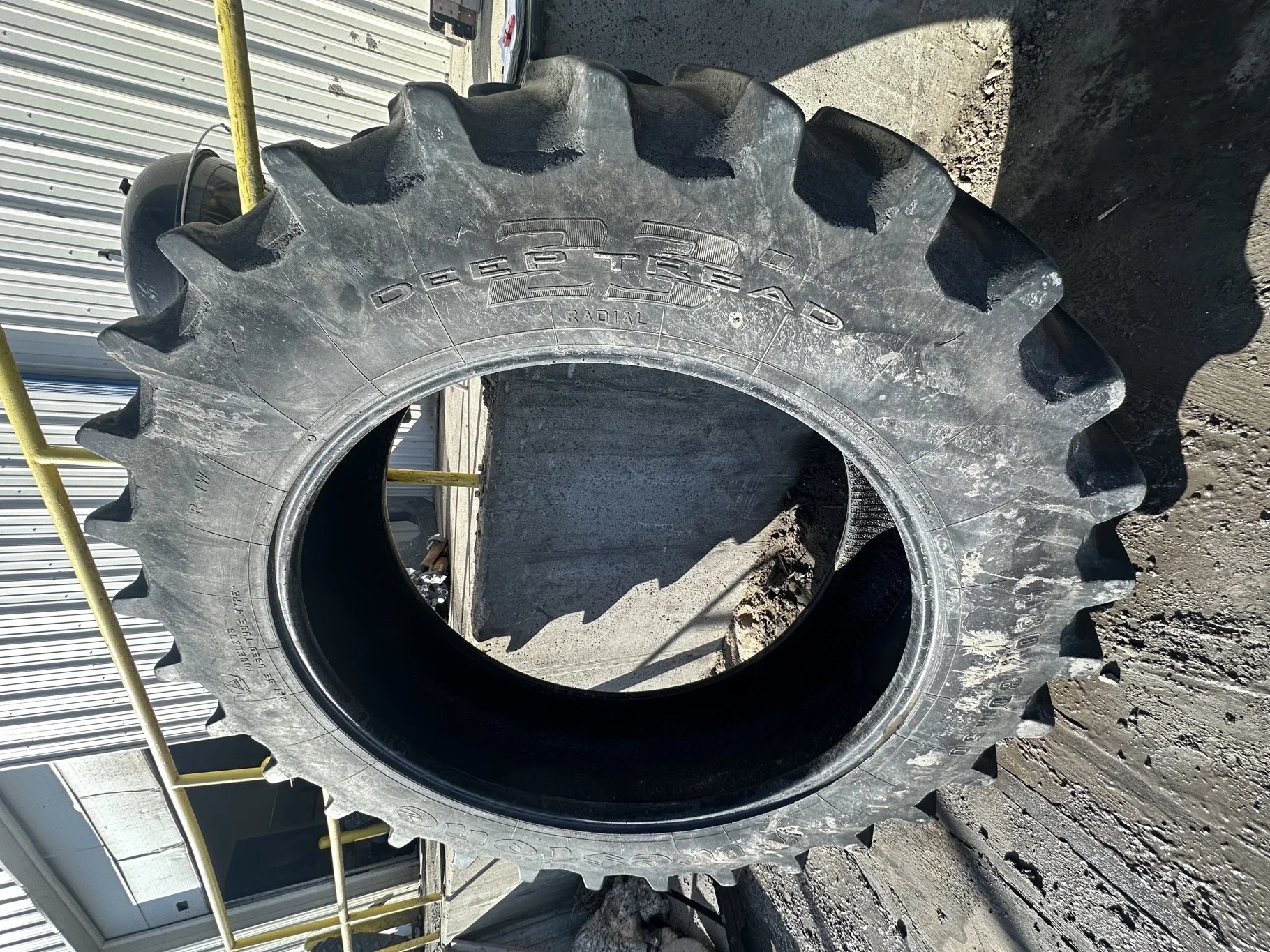 Used 50% 480/80R50 Firestone Radial Deep Tread 23 R-1W 159B TL (Stubble, Weathering, Lug Cu