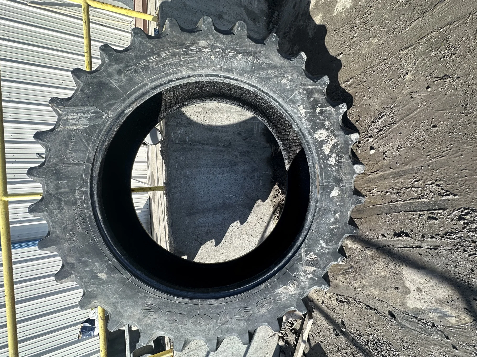 Used 50% 480/80R50 Firestone Radial Deep Tread 23 R-1W 159B TL (Stubble, Weathering, Lug Cu image 2