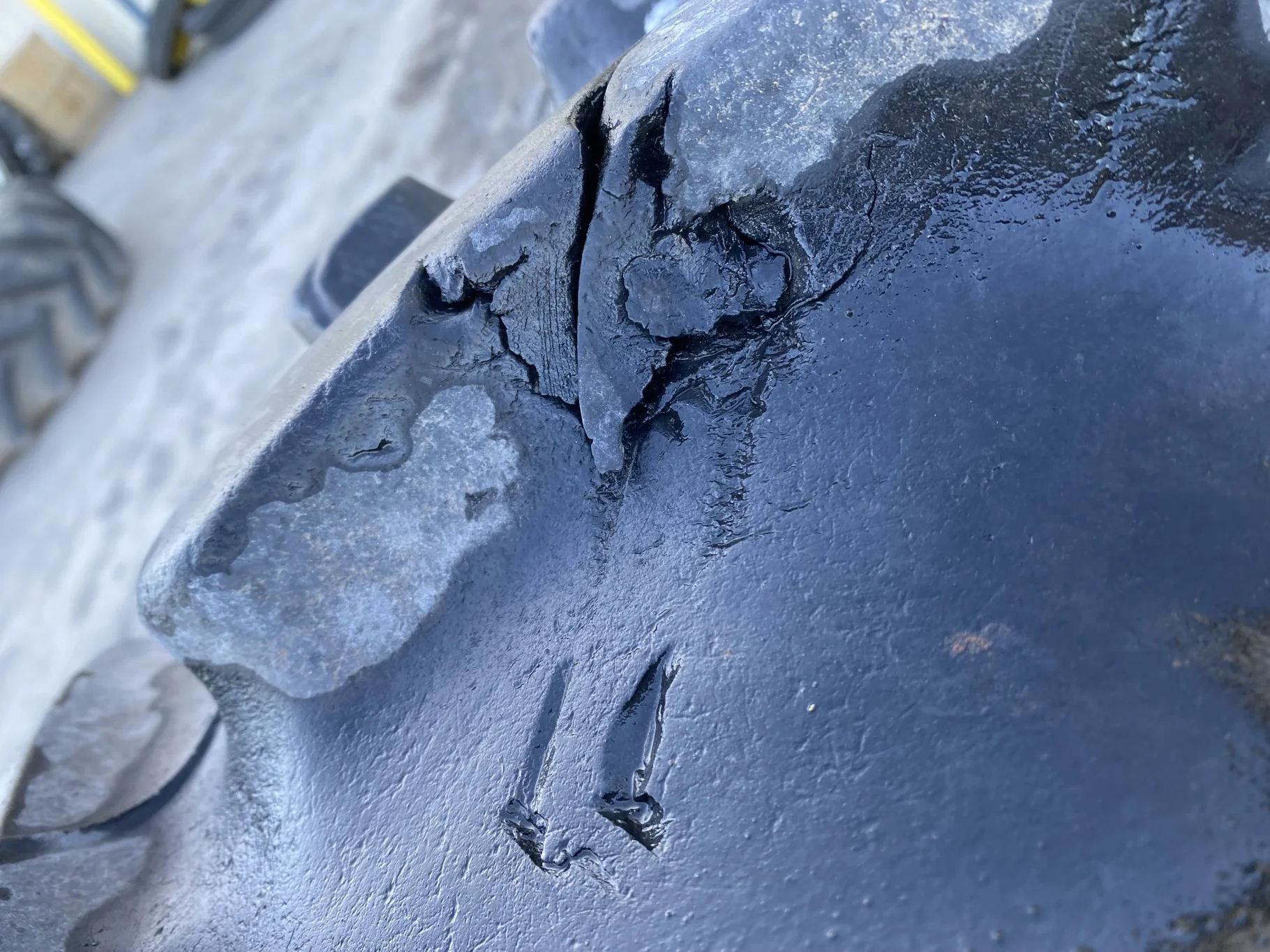 Used 80% 420/80R46 Firestone Radial All Traction 23 R-1 151B TL - heavy lug cuts/chunks, uneven tra image 4