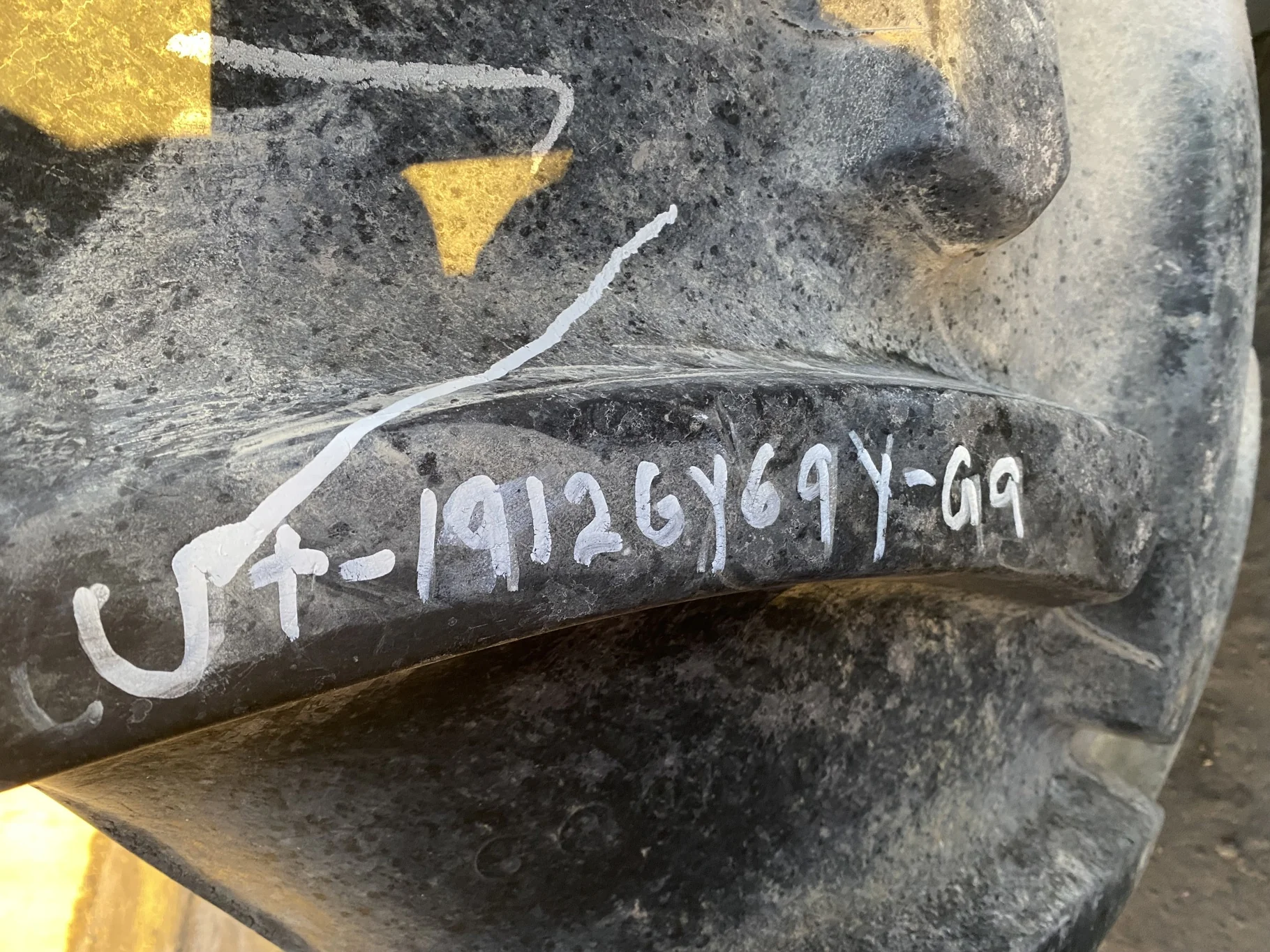 Used 89% 650/85R38 Goodyear Optitrac DT824 (173A8) R1W TL. Sidewall Cuts, Lug Cuts, Stubble image 8