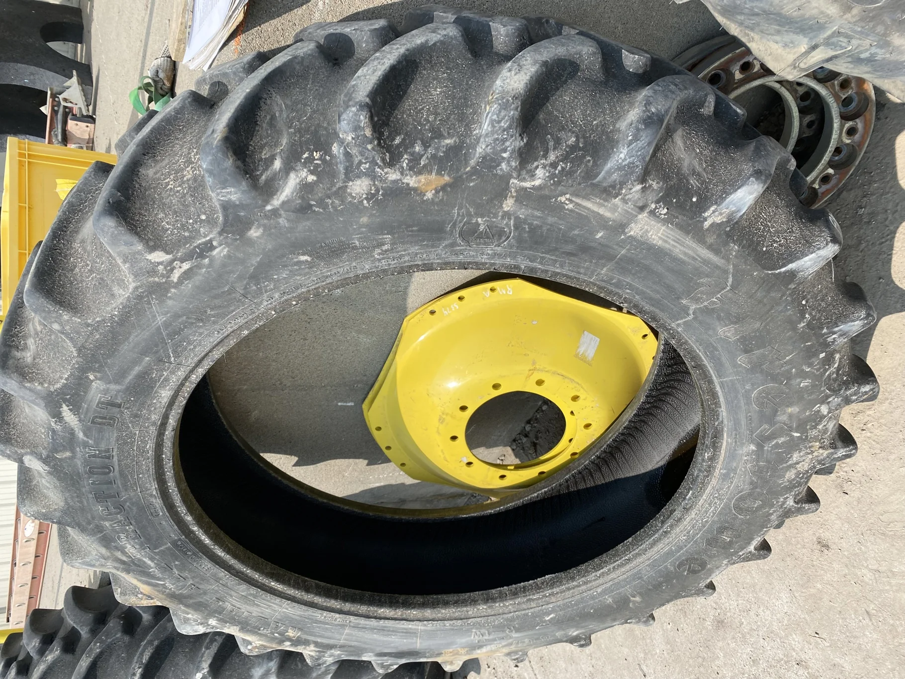 Used 60% 380/80R38 Firestone Radial All Traction DT R-1W 142B TL - sidewall cracks/cuts, roadwear, s image 4
