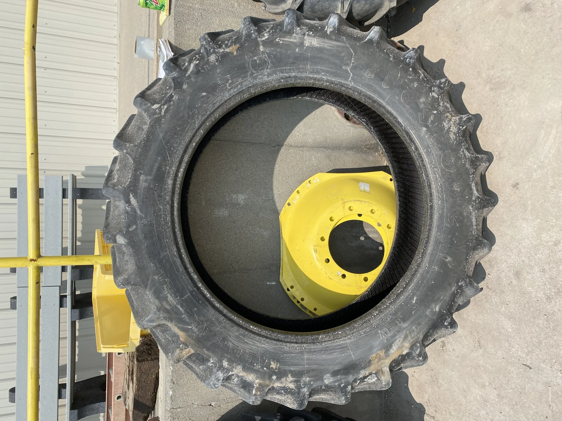 Used 60% 380/80R38 Firestone Radial All Traction DT R-1W 142B TL - sidewall cracks/cuts, roadwear, s image 5