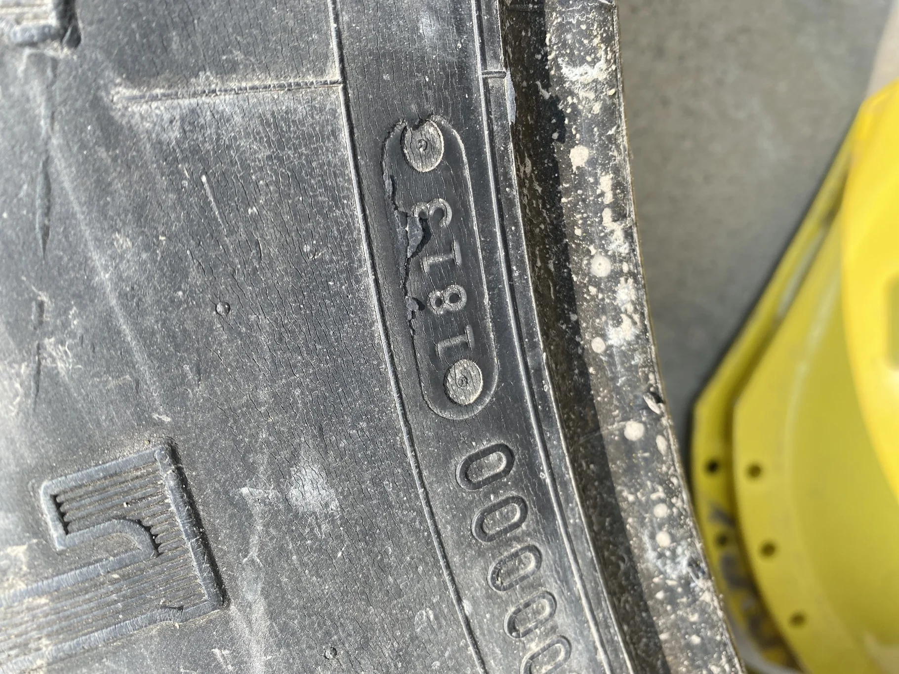 Used 60% 380/80R38 Firestone Radial All Traction DT R-1W 142B TL - sidewall cracks/cuts, roadwear, s image 7