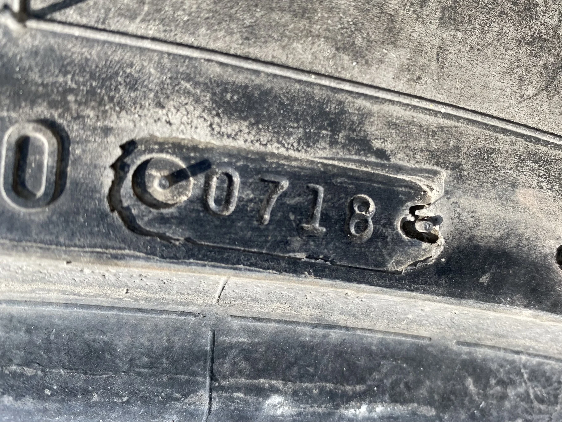 Used 90% 380/90R54 Firestone Radial 9000 R-1W (152B) TL (Lug Cuts, Side wall cuts, Chunks Of Lugs Mi image 4