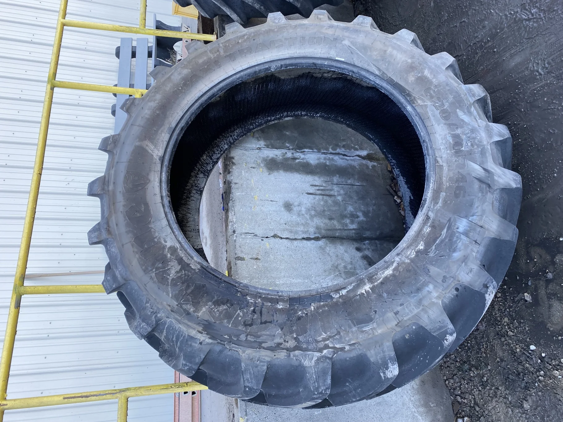 Used 95% 620/70R46 Firestone Maxi Traction R-1W 167B TL - lug cuts, lug stubble, sidewall cut image 3
