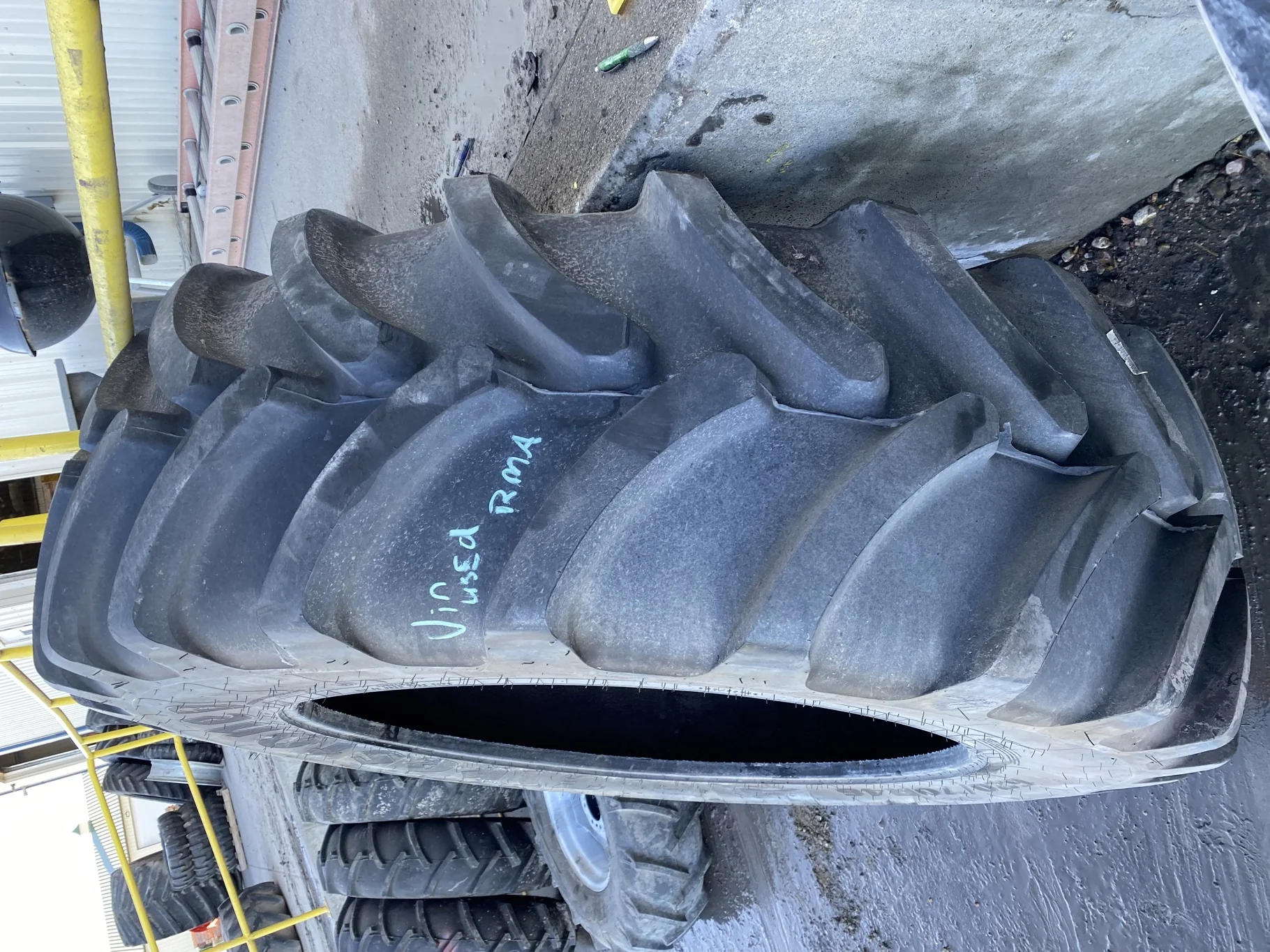 Used 95% 620/70R46 Firestone Maxi Traction R-1W 167B TL - lug cuts, lug stubble, sidewall cut image 4