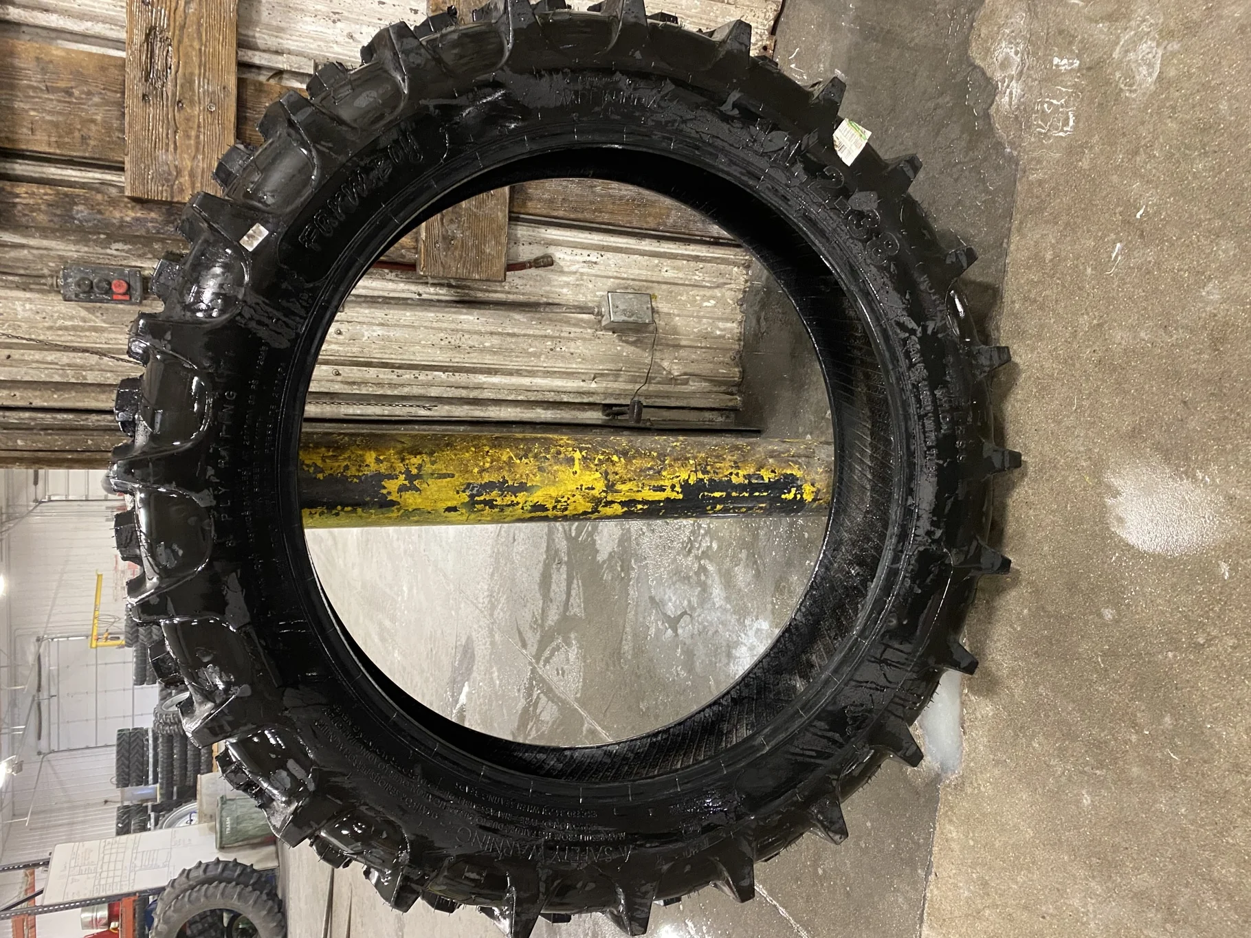USED 100% 11.2-38 Farmboy Agri Storm 2  Has chunk missing out of tread image 5
