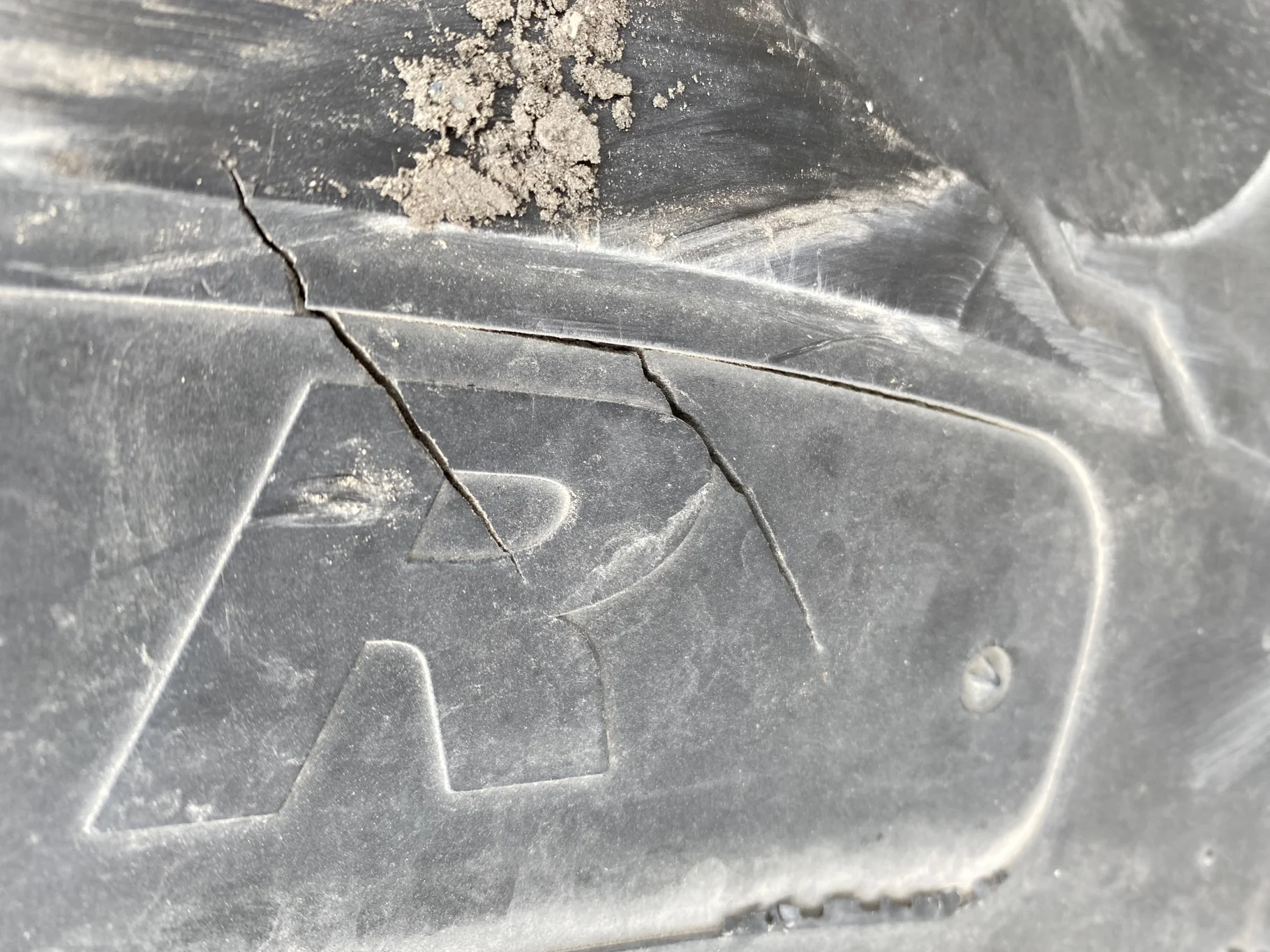 Used 70% 340/85R28 Carlise FSTR 127A8 TL (sidewall cuts, wreathing, road wear, lug cuts) image 6