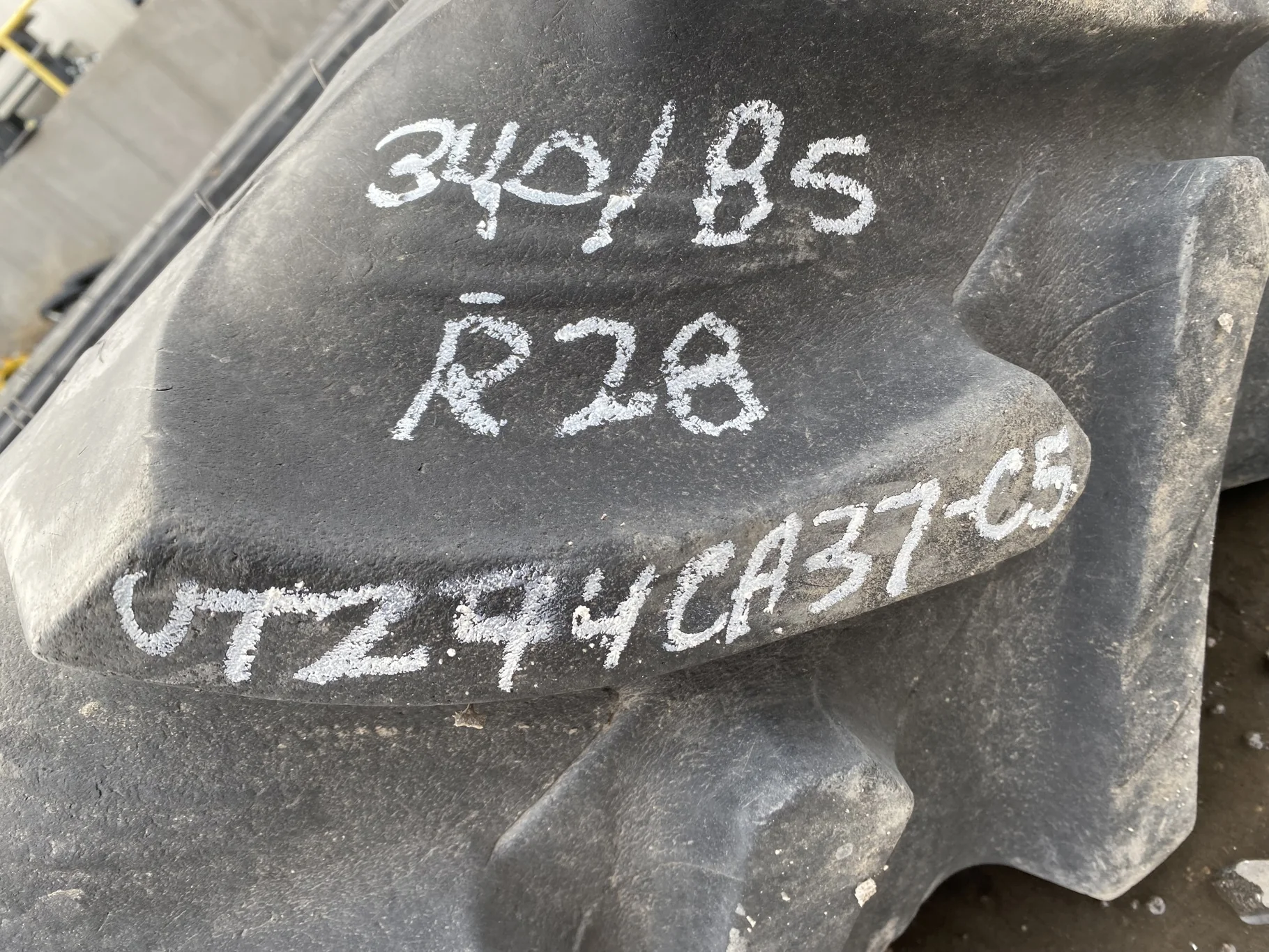Used 70% 340/85R28 Carlise FSTR 127A8 TL (sidewall cuts, wreathing, road wear, lug cuts) image 8