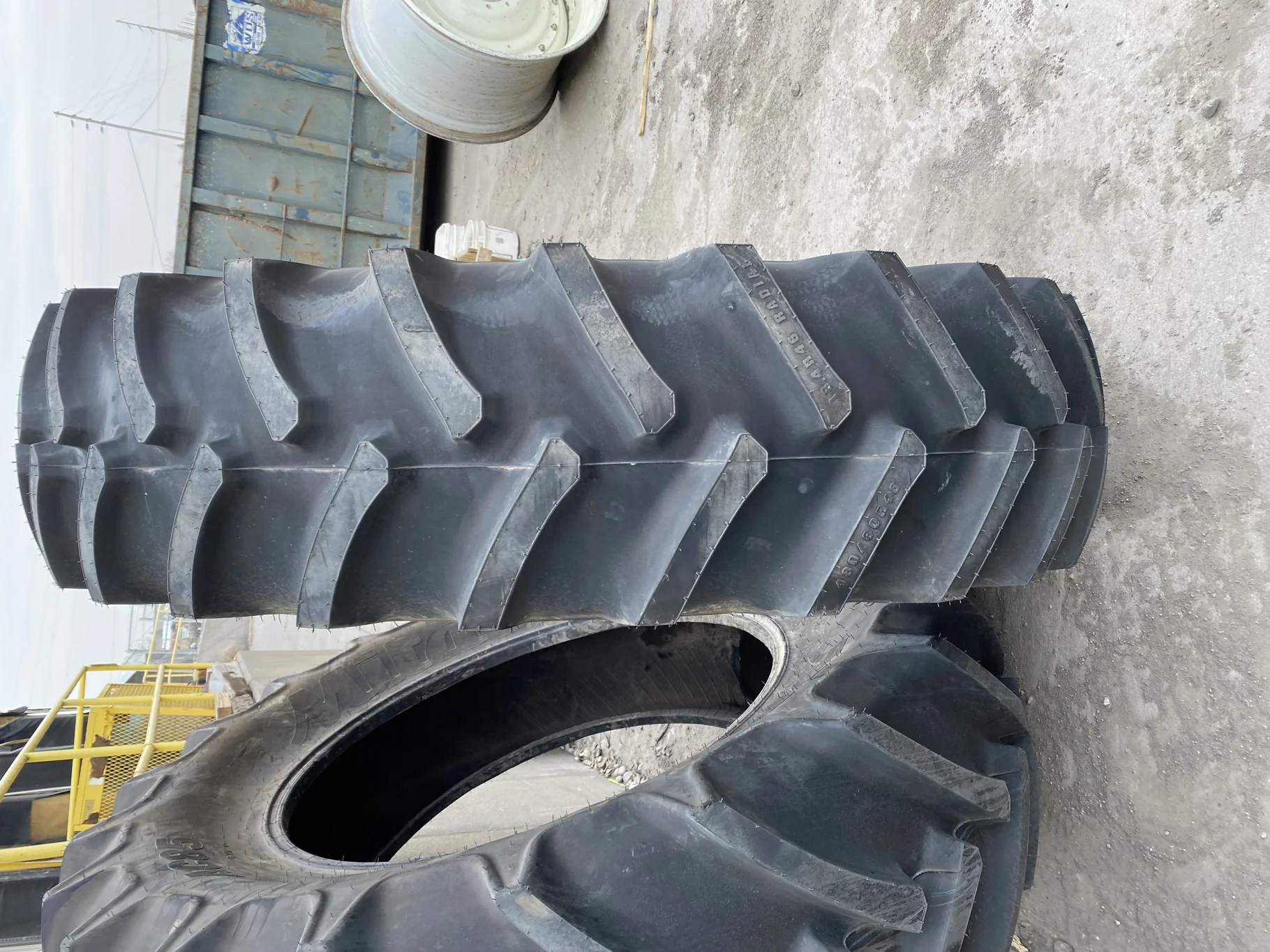 Used 95% 480/80R46 Firestone Radial All Traction 158A8 R-1 TL (lugcuts, banding damage from shipping image 3