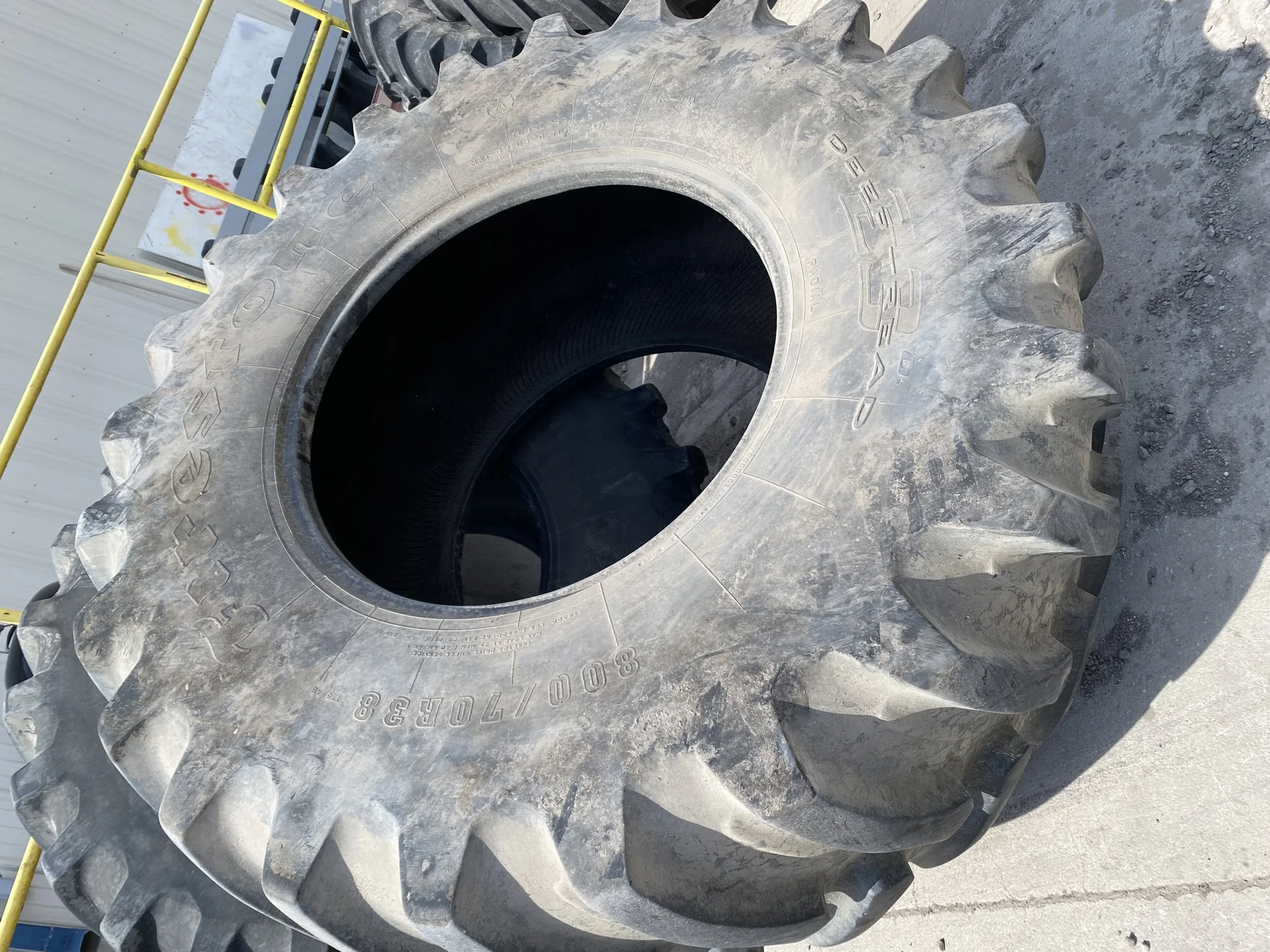 Used 80% 800/70R38 Firestone Deep Tread 23 Weathering, Lug cuts/chunks, Road wear image 2