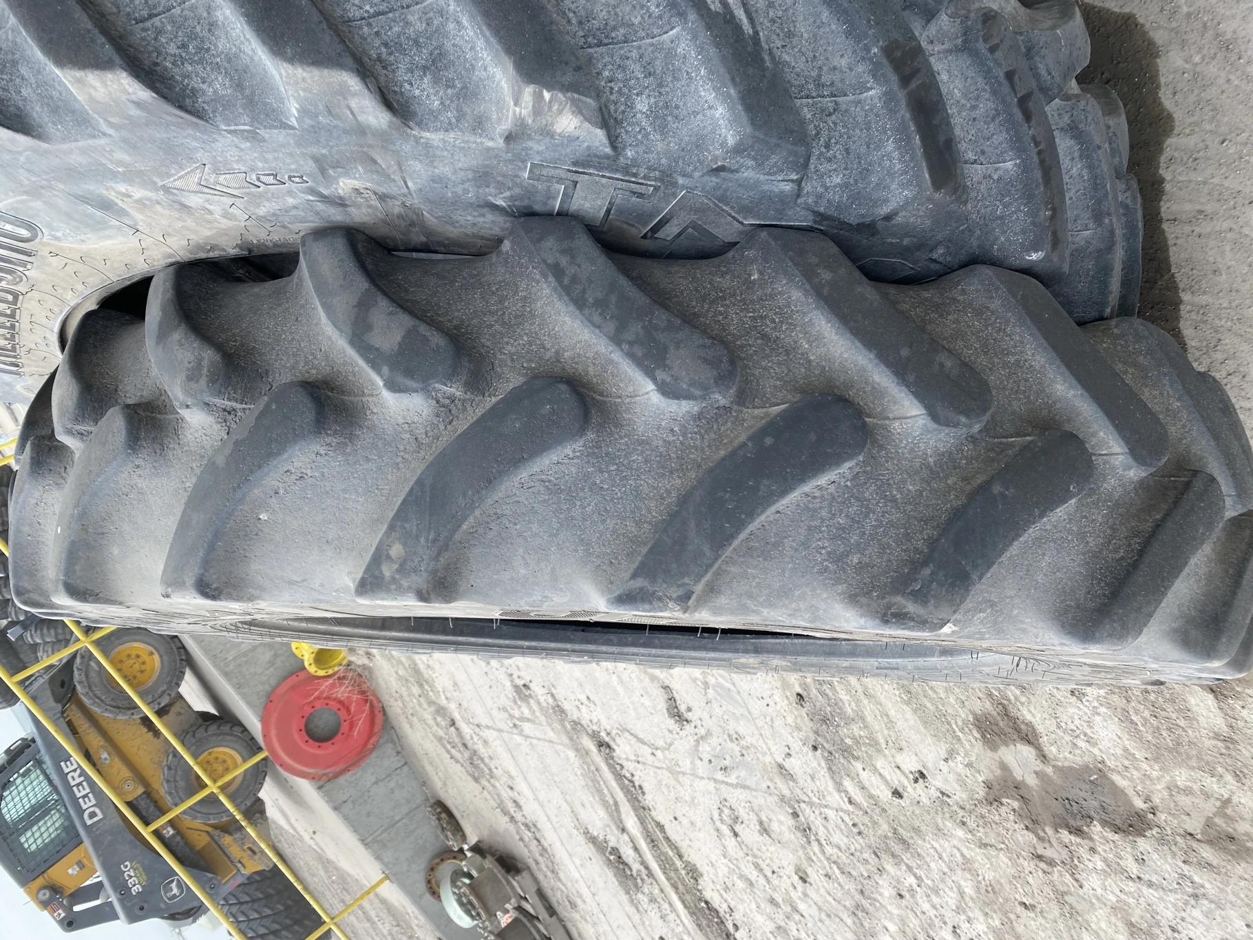 Used 70% 380/90R46 Goodyear Ultra Sprayer 168A8 R-1 TL (Stubble, lug cuts/ chunks, sidewall cuts) image 3