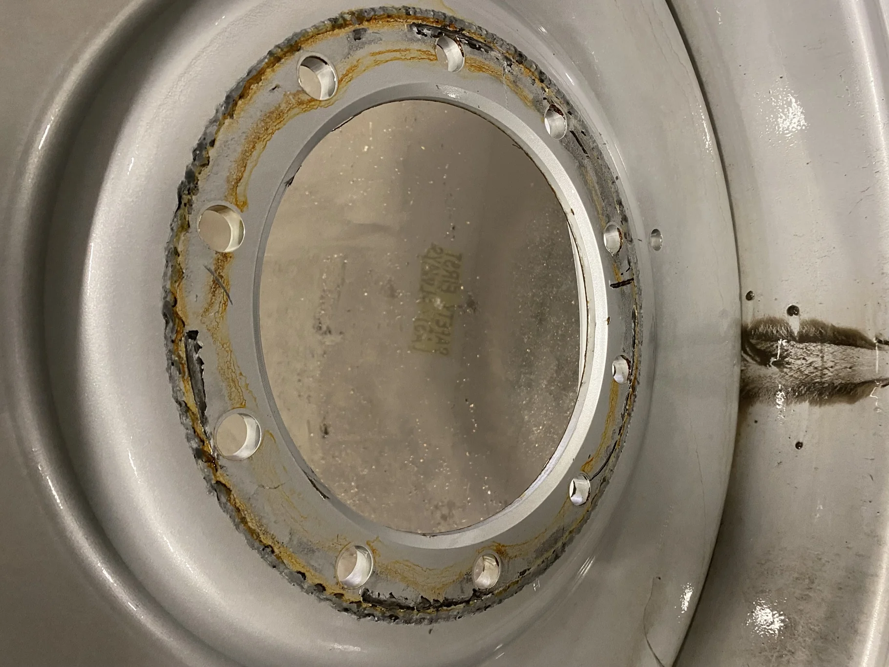 Used 18 X 38 Case IH Silver 10 Bolt (.906) Sprayer Wheel (10-13.189-11.070) 2.62" OUT (Gashes/Scratc image 5