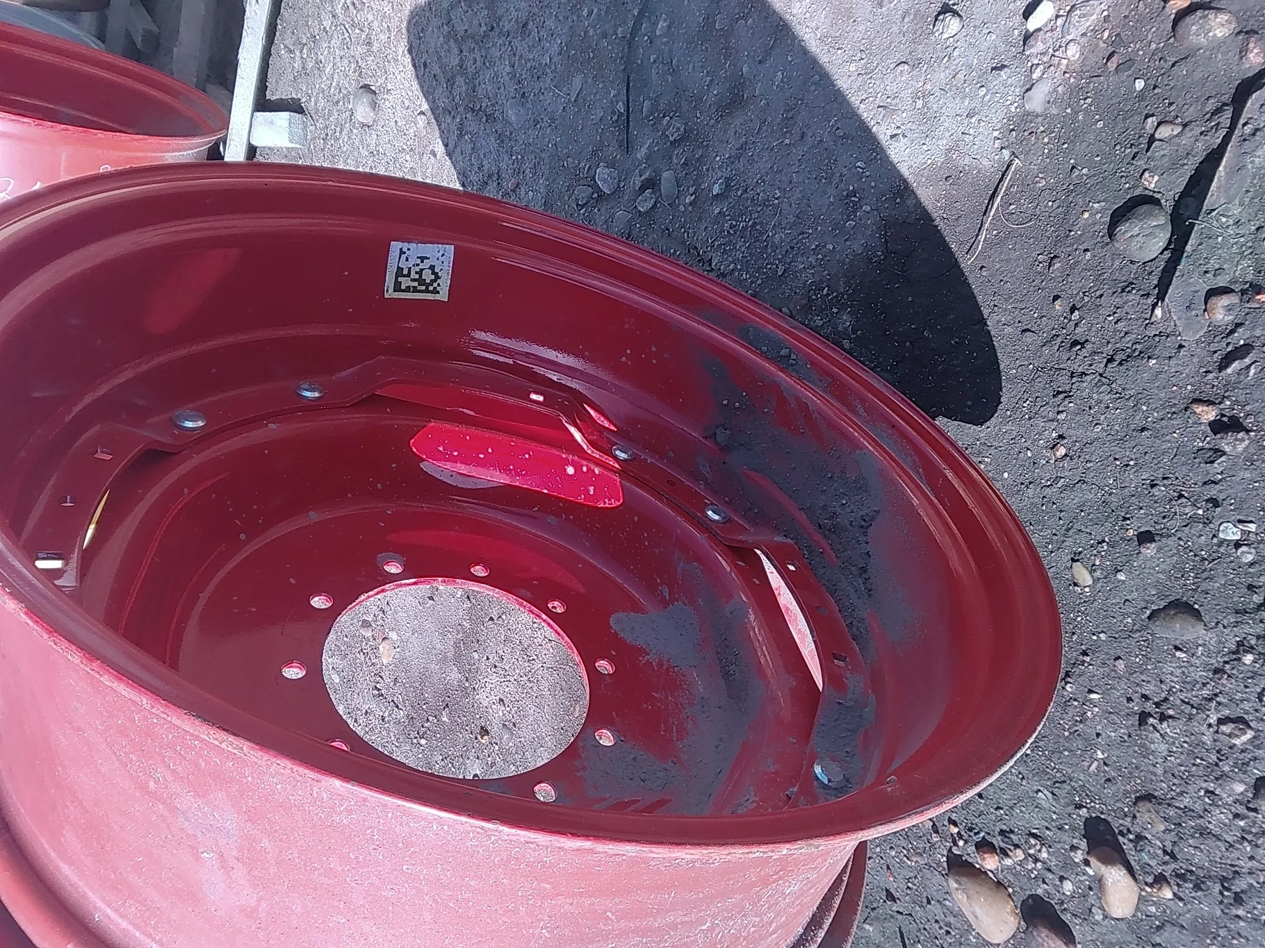 Used 13 X 34 Fendt Red Waffle Wheel ( 2 Bolt) - Good Condition Scratches image 3