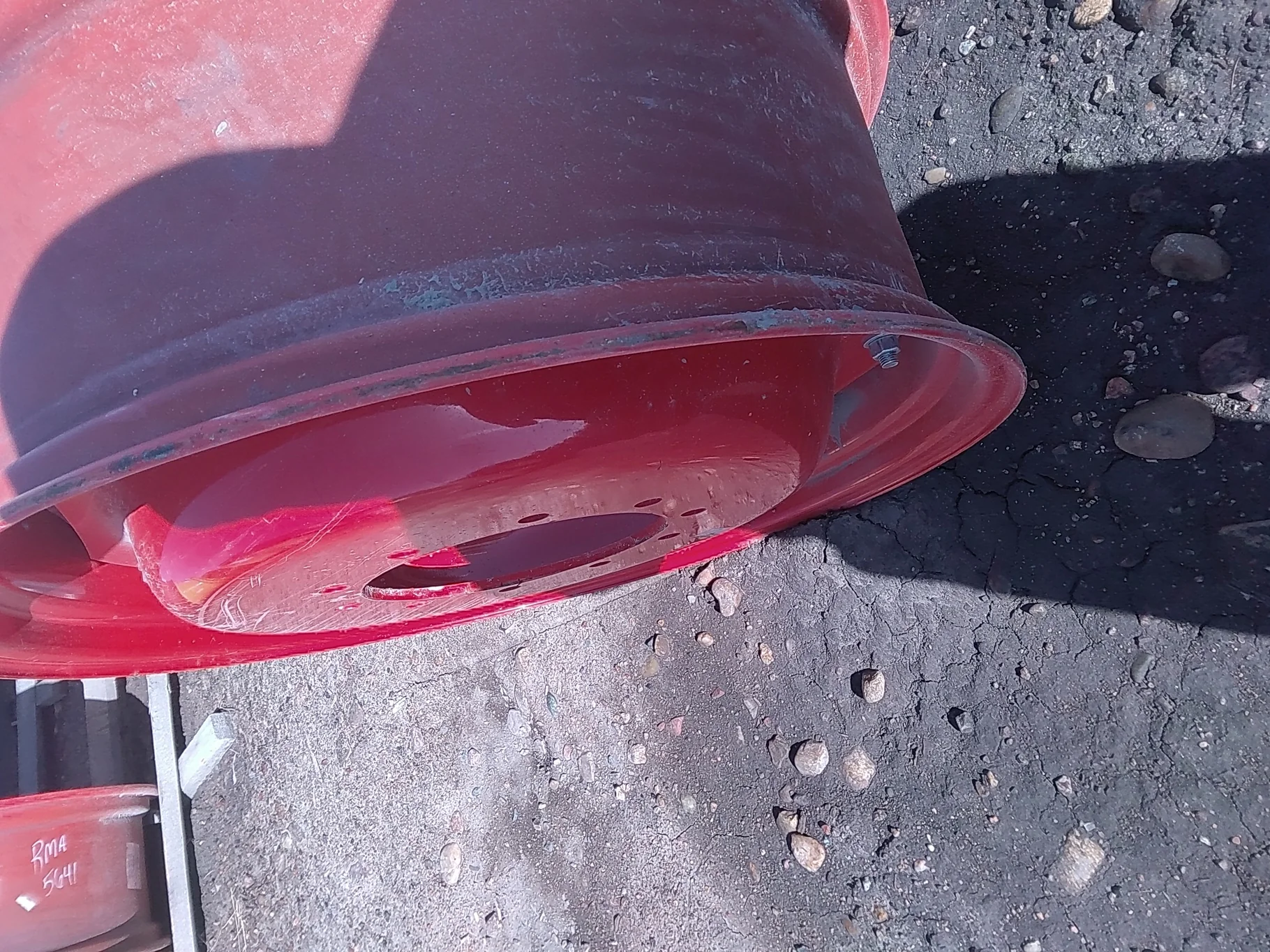 Used 13 X 34 Fendt Red Waffle Wheel ( 2 Bolt) - Good Condition Scratches image 4