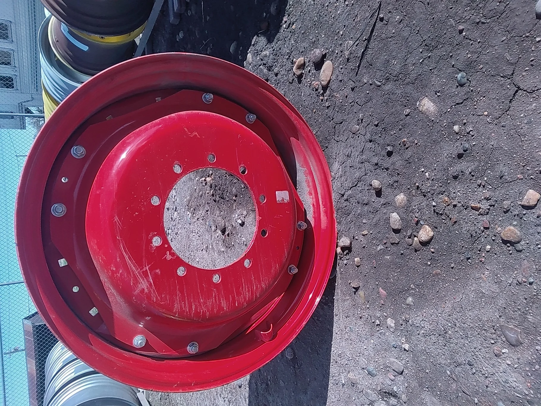 Used 13 X 34 Fendt Red Waffle Wheel ( 2 Bolt) - Good Condition Scratches image 5