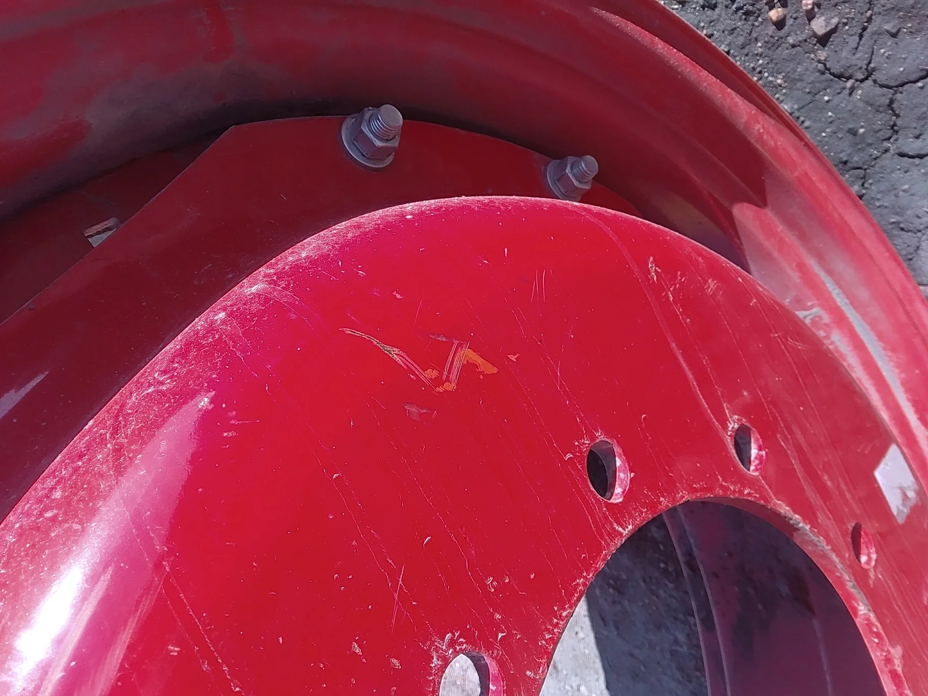 Used 13 X 34 Fendt Red Waffle Wheel ( 2 Bolt) - Good Condition Scratches image 7