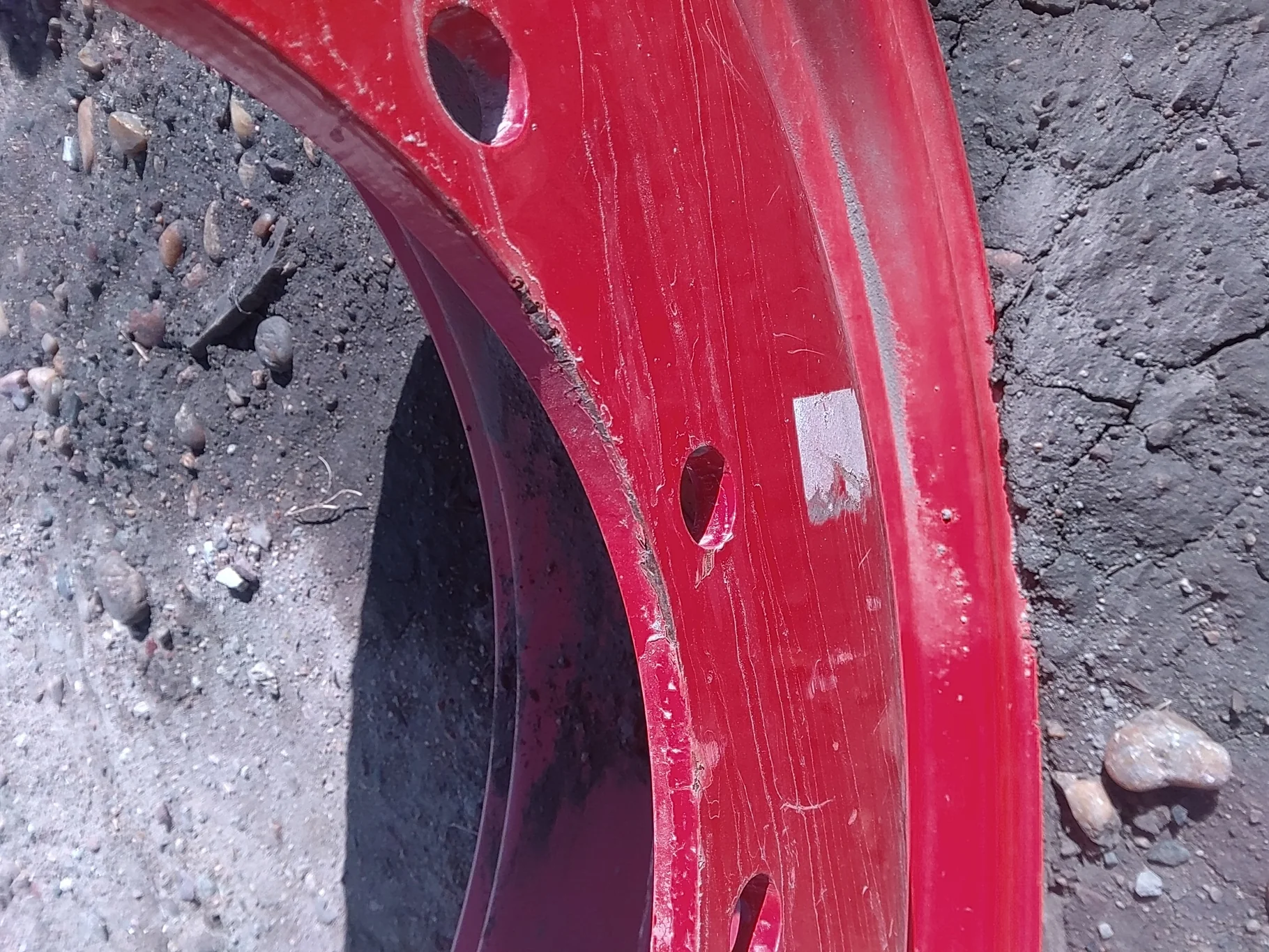 Used 13 X 34 Fendt Red Waffle Wheel ( 2 Bolt) - Good Condition Scratches image 8