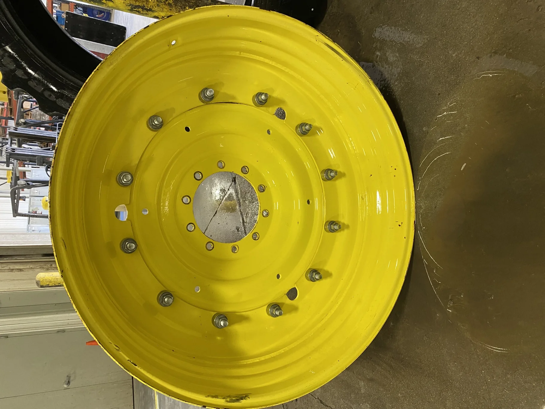 Used 13 X 46 John Deere Yellow 10 Bolt Stub Disc with Center - Good Condition