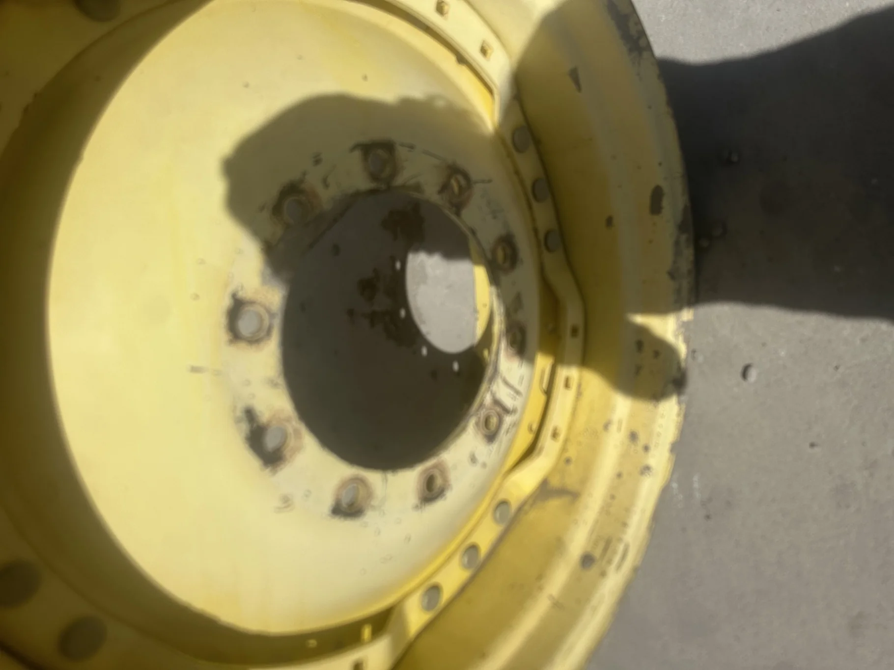 Used 15 X 34 John Deere Yellow Waffle Wheel (3 Bolt) (24-29.25) 8.25" BS image 2