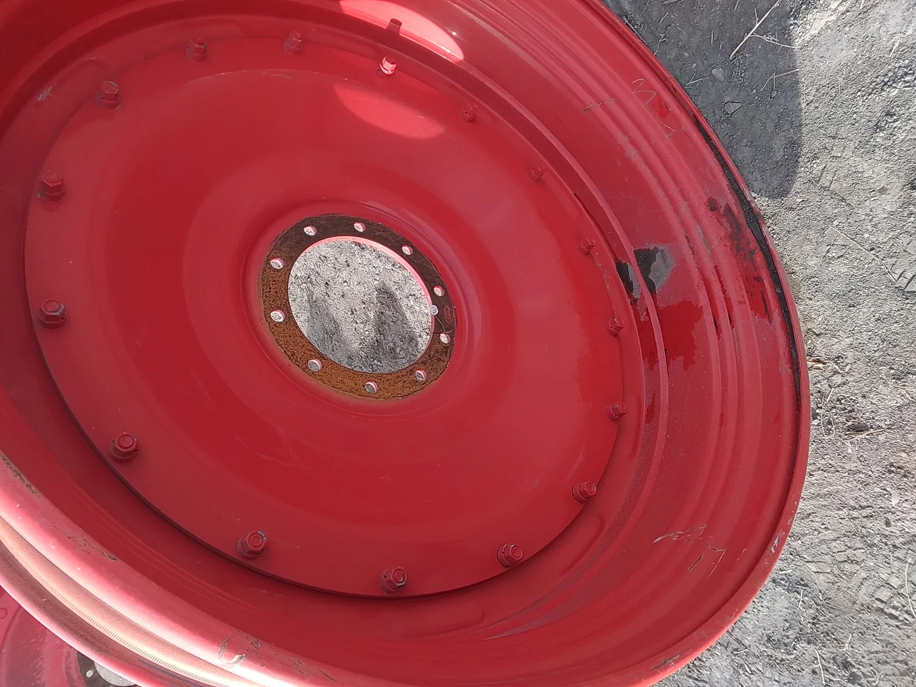 Used 15 X 50 Fendt Red 12 Bolt (.906) Stub Disc Wheel (12-30.375-28.44) +1.375" - Good Condition image 4