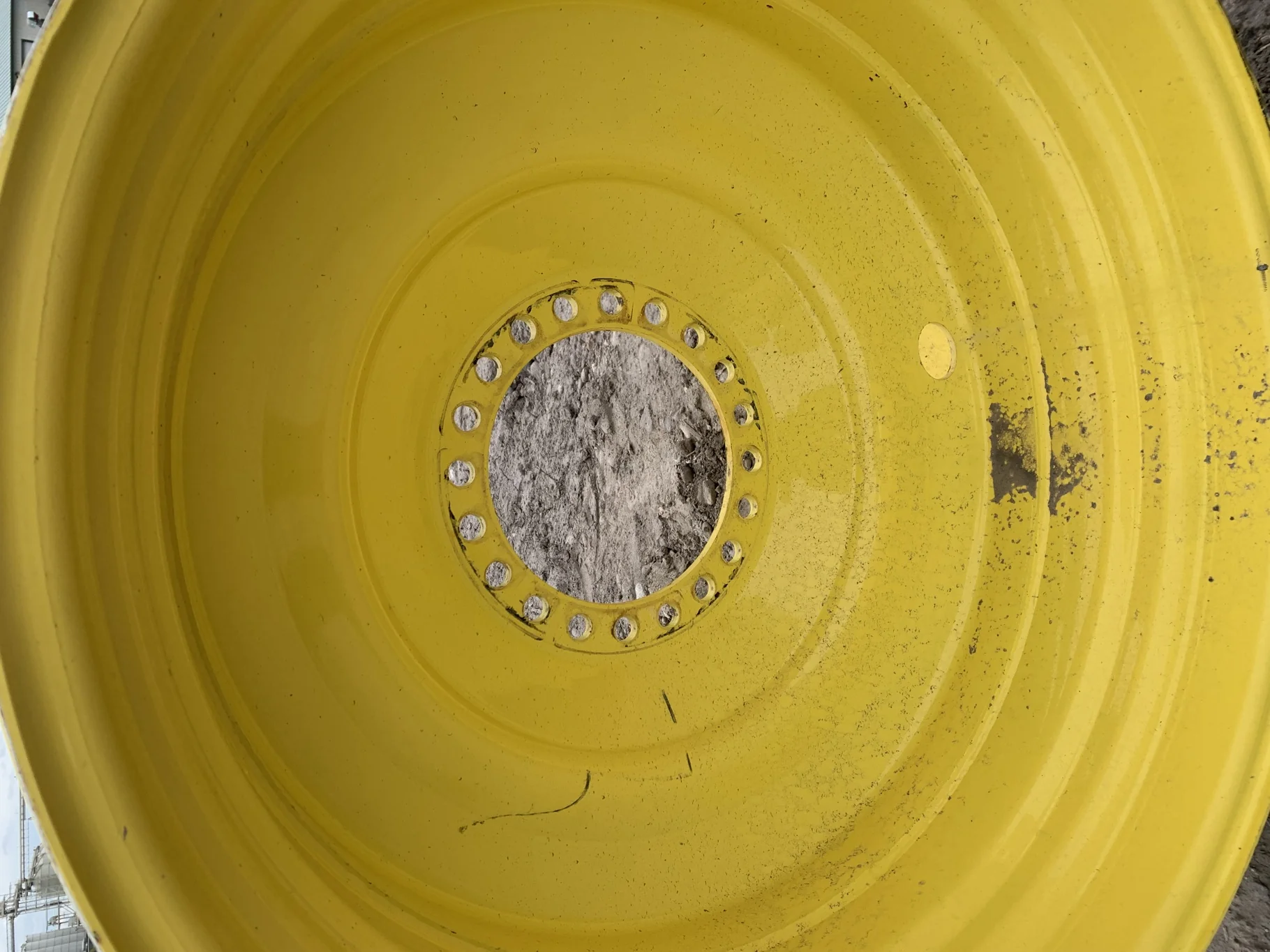 Used 27 X 38 John Deere Yellow 20 Bolt (.984) Combine Wheel (20-13.19-11.07) 17.5" (paint scratched image 4