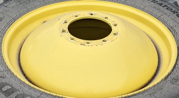 USED 16 x 42 10-13.187-11.07-14.4 (INSIDE) DOLLY DUAL YELLOW WHEEL image 2