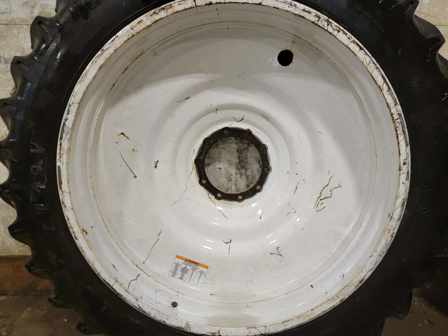 Used 10 X 50 New Holland White 10 Bolt (.905) Sprayer Wheel (10-12.5-10) scratches