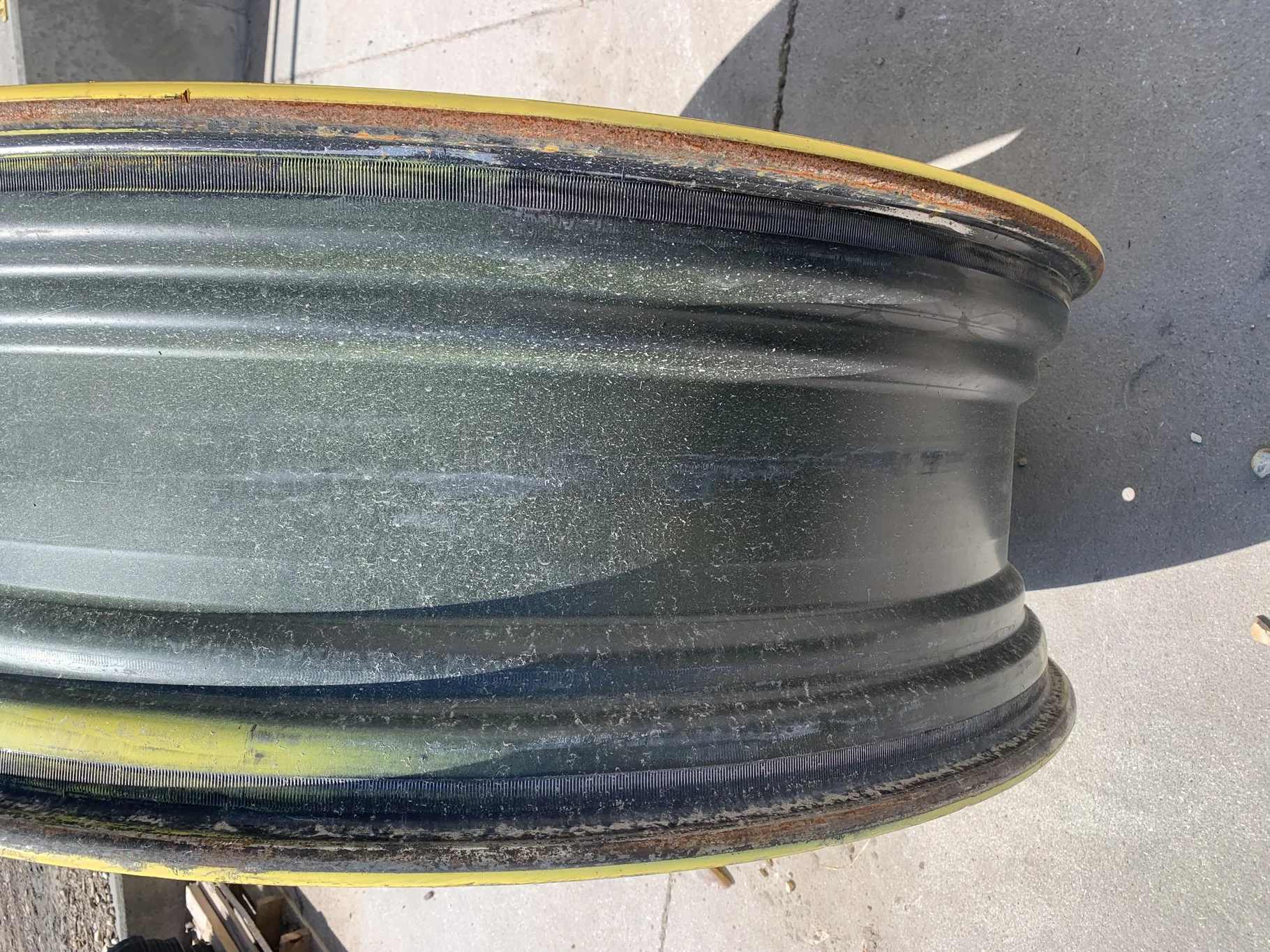 Used 16 X 54 JD Yellow 54x16 10 Bolt Duel Wheels  
(Faded Paint, Paint Scratches) image 3