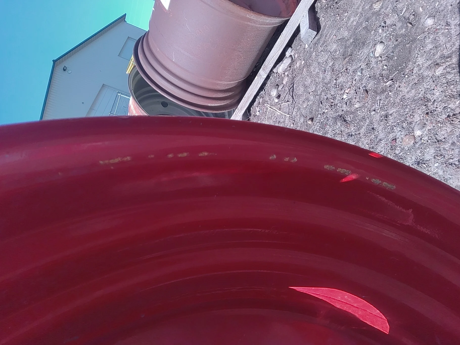 Used 10 X 34 Fendt Red Waffle Wheel (3 Bolt) with a 34"Fendt Red 10 Bolt (.906") Waffle Center (10-1 image 8
