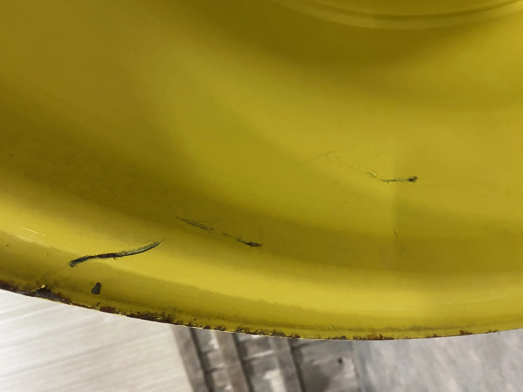 USED 18 X 42 10-13.19-11.07-12.4 (OUTSIDE) DOLLY DUAL YELLOW WHEEL image 2