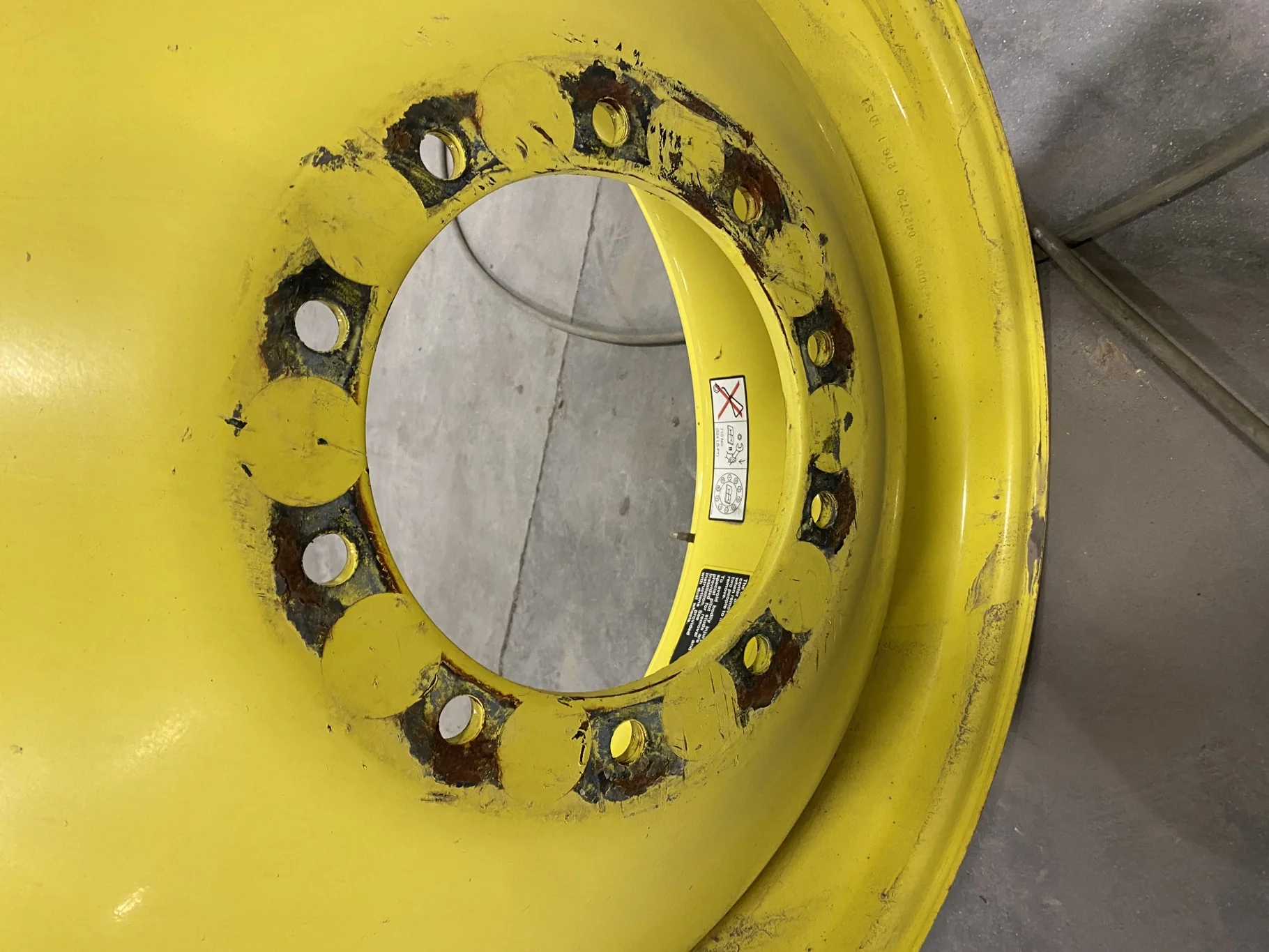 USED 18 X 42 10-13.19-11.07-12.4 (OUTSIDE) DOLLY DUAL YELLOW WHEEL image 6