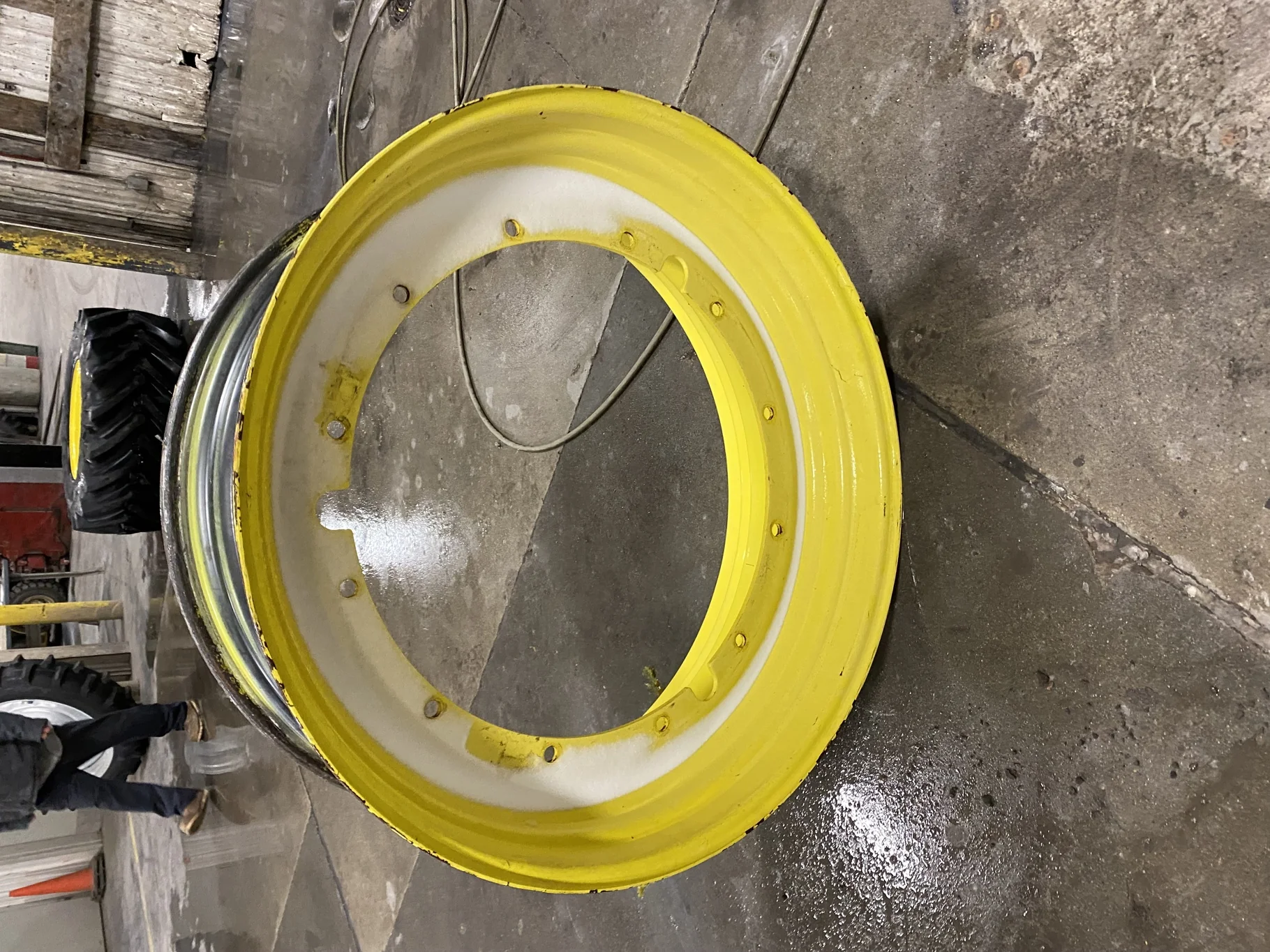 Used 16 X 42 John Deere Yellow 12 Bolt Stub Disc - Fair Condition 
(Scratches, Gashes, Rust Spots) image 3