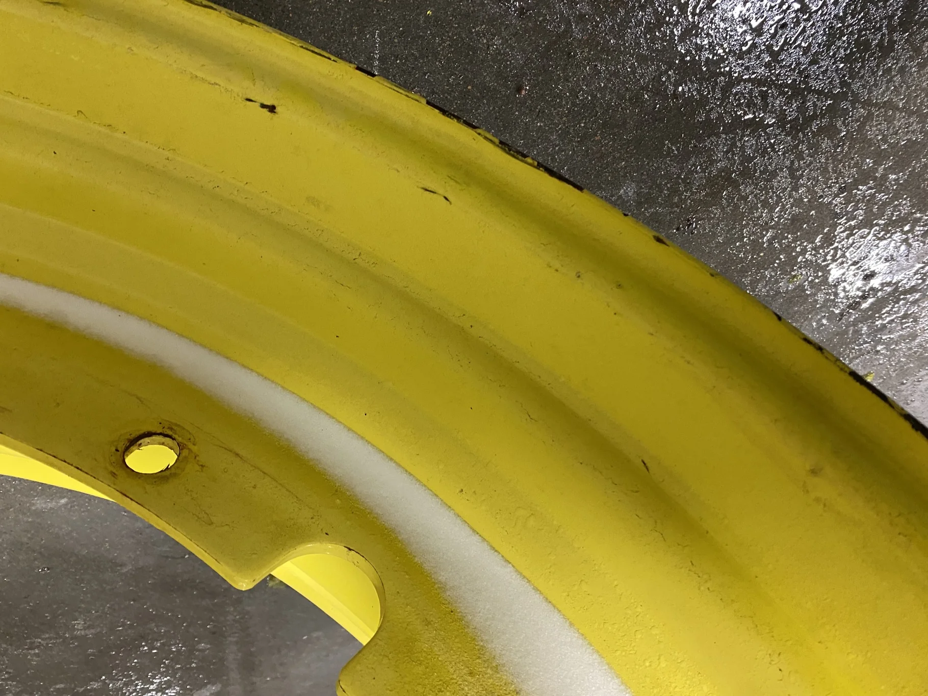 Used 16 X 42 John Deere Yellow 12 Bolt Stub Disc - Fair Condition 
(Scratches, Gashes, Rust Spots) image 5