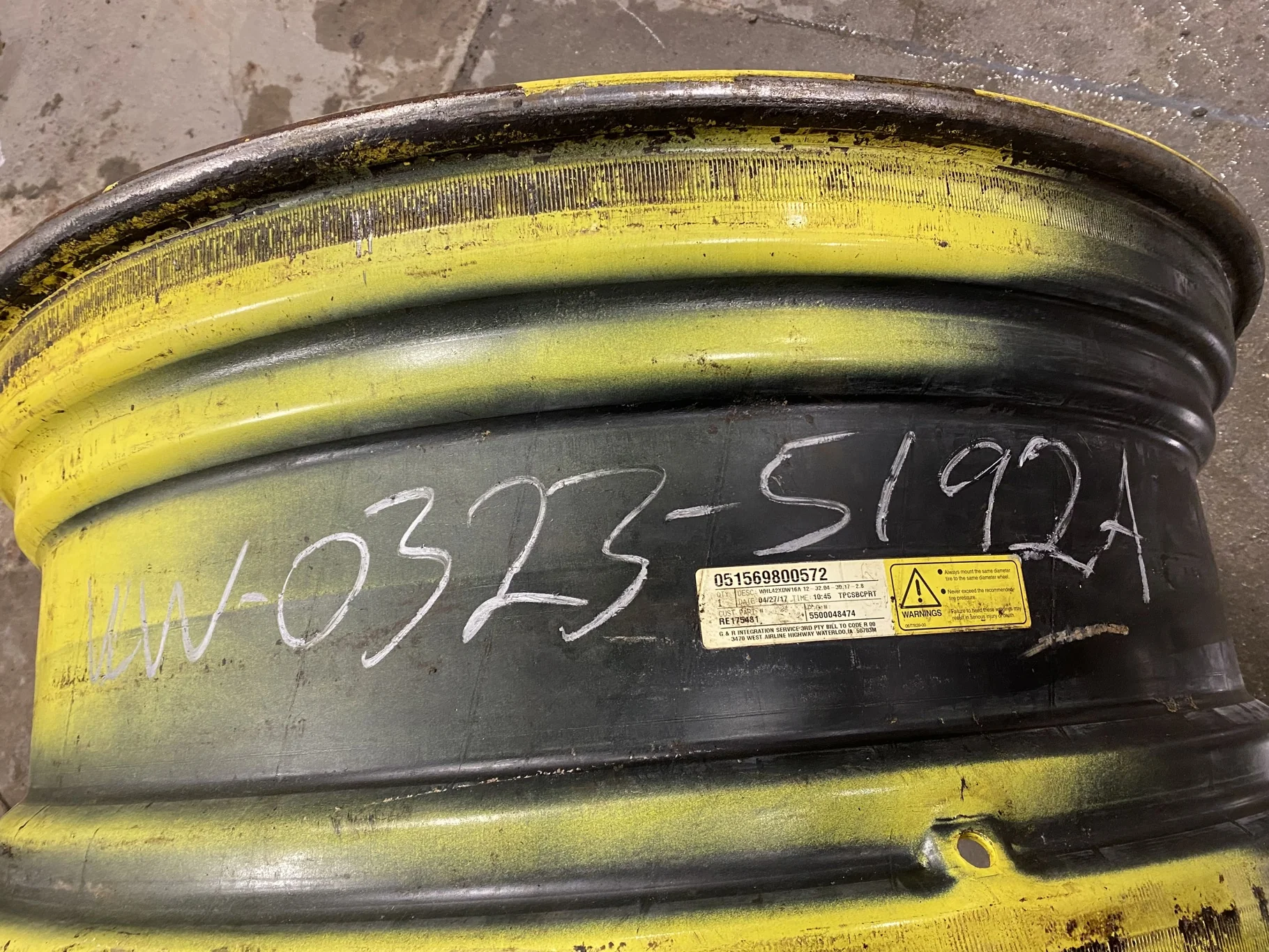 Used 16 X 42 John Deere Yellow 12 Bolt Stub Disc - Fair Condition 
(Scratches, Gashes, Rust Spots) image 7