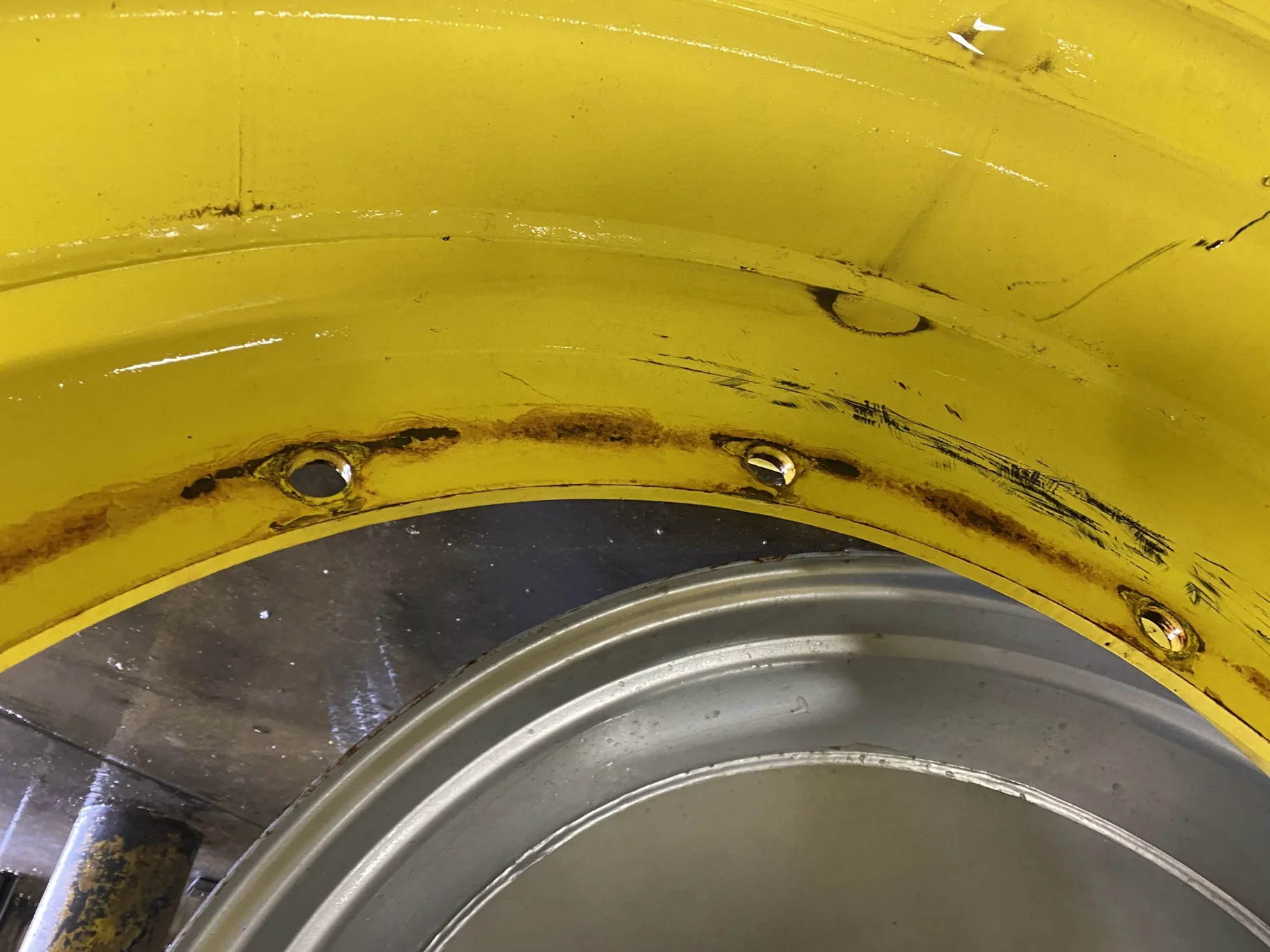 Used 16 X 42 John Deere Yellow 12 Bolt Stub Disc - Fair Condition 
(Scratches, Gashes, Rust Spots) image 8