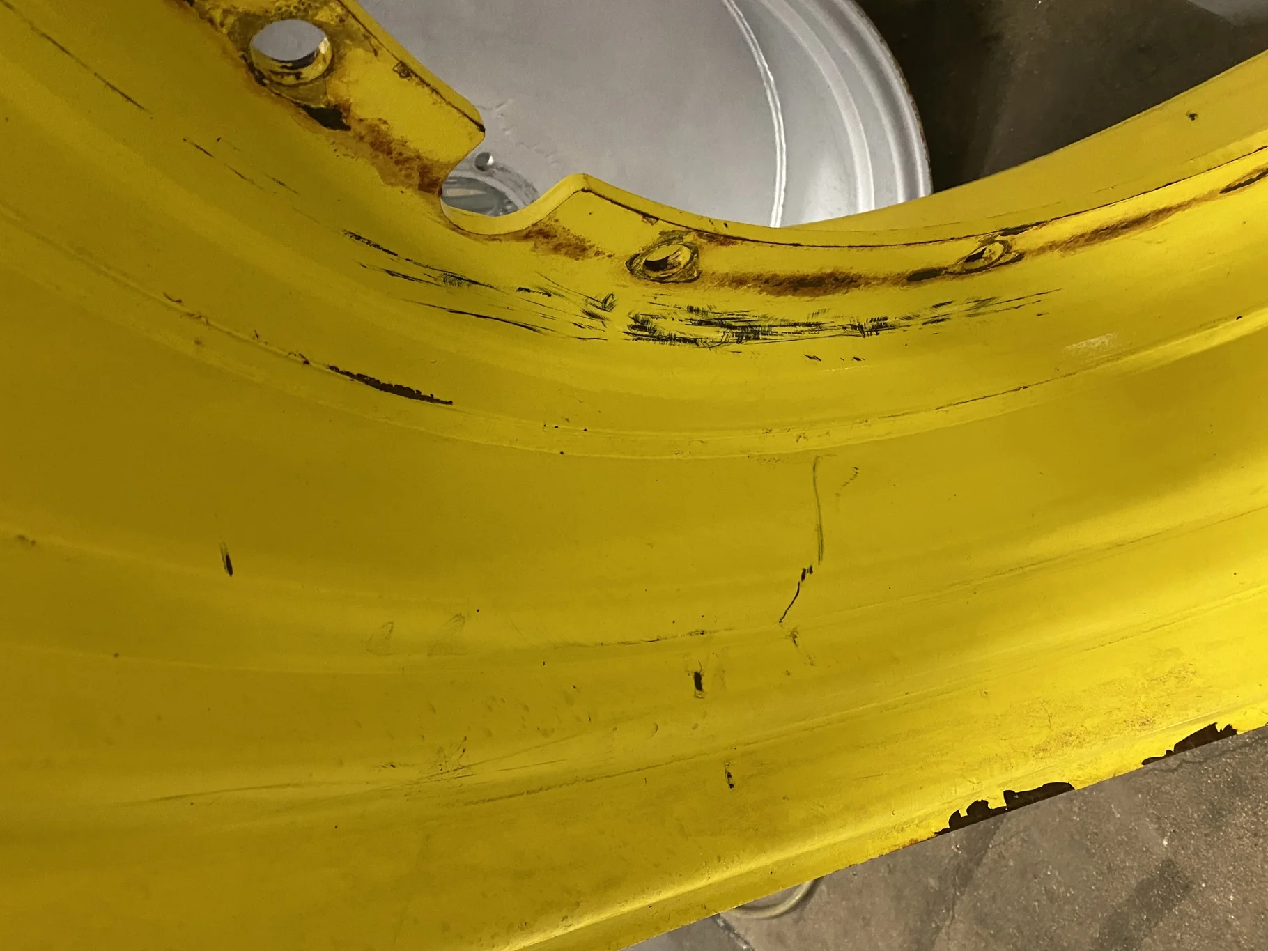 Used 16 X 42 John Deere Yellow 12 Bolt Stub Disc - Fair Condition 
(Scratches, Gashes, Rust Spots) image 9