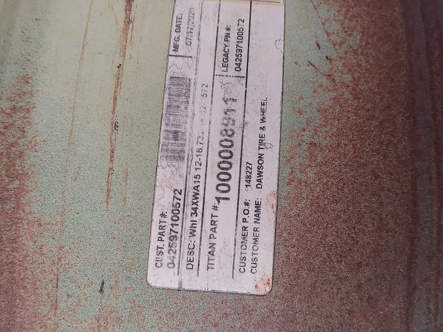15 X 34 John Deere Yellow Stub Disc image 2