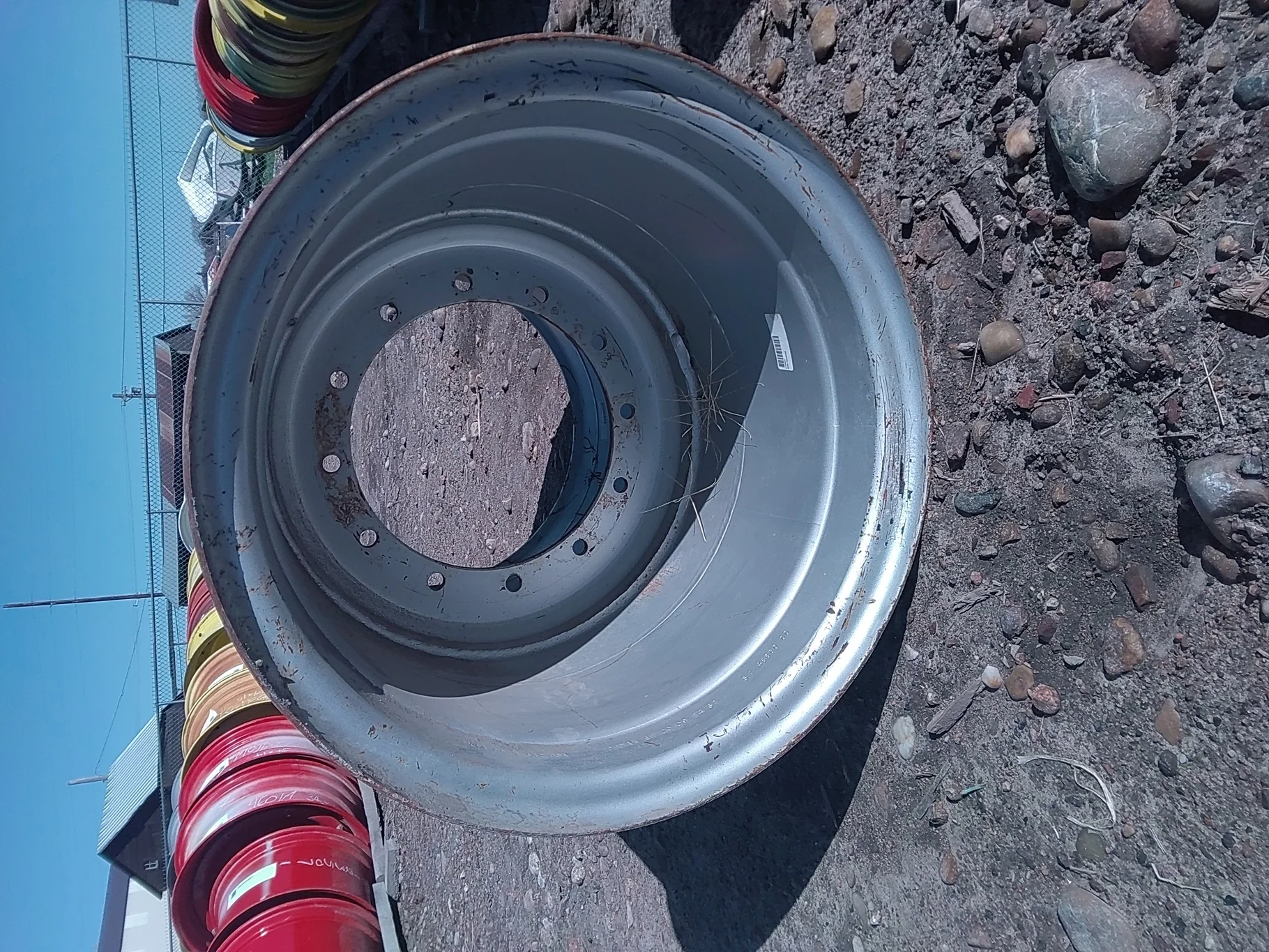 Used 36 X 25 CIH Silver 10 Bolt 3-Piece Floater Rim (10-13.187) image 5
