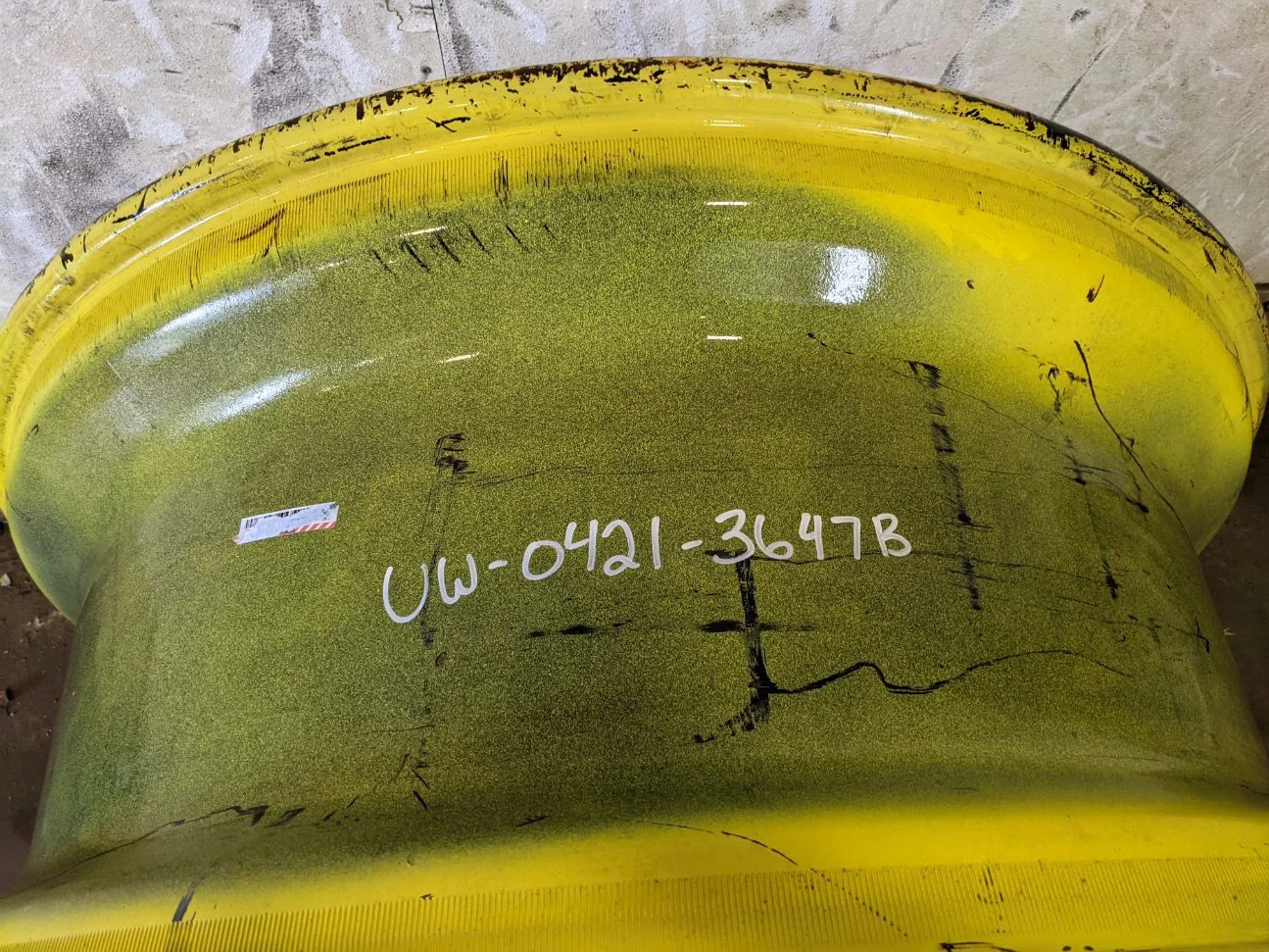 USED 16 x 42 10-13.187-11.07-14.4 (INSIDE) DOLLY DUAL YELLOW WHEEL image 3